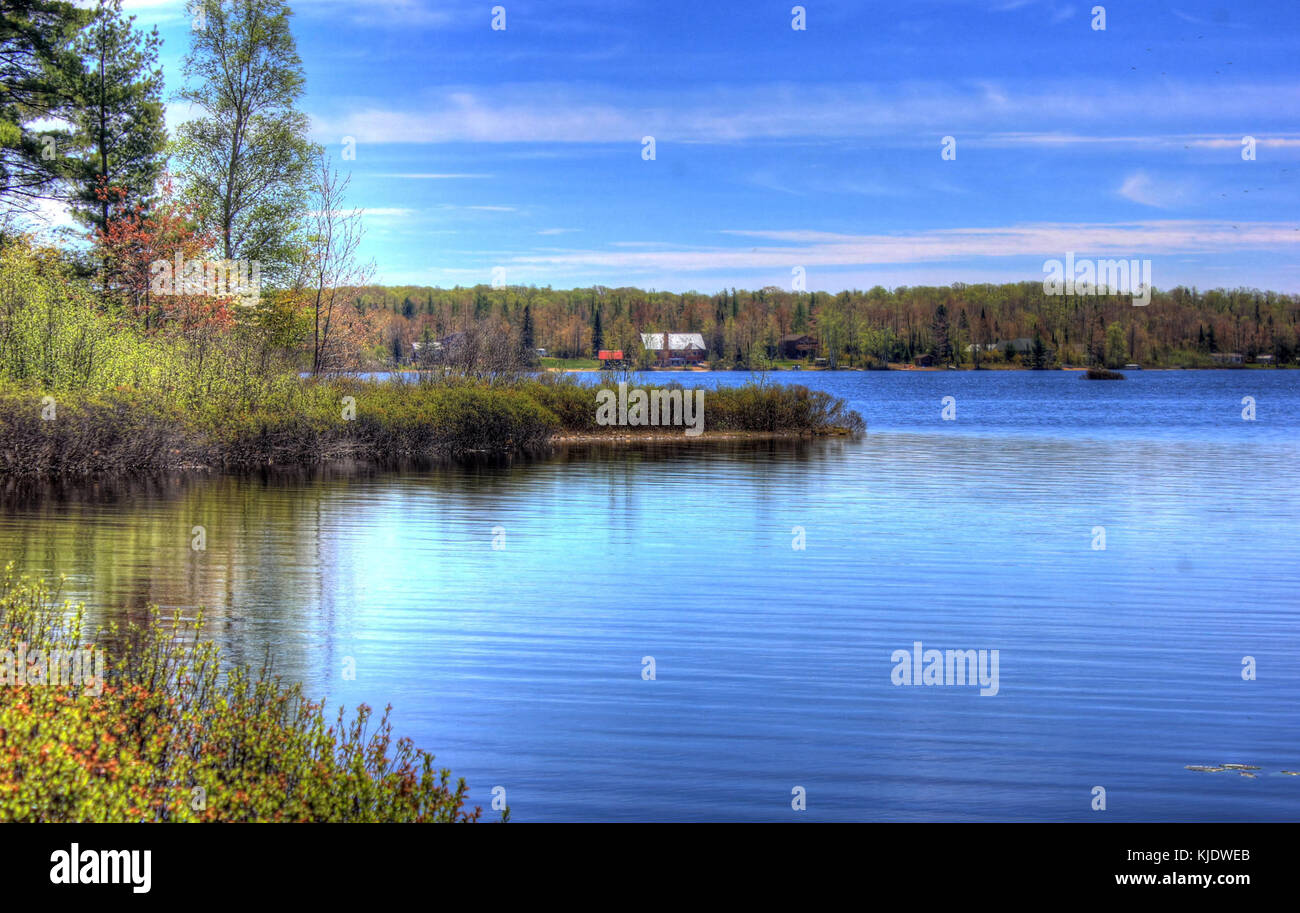 Gfp michigan twin lakes state park scenic shoreline view Stock Photo