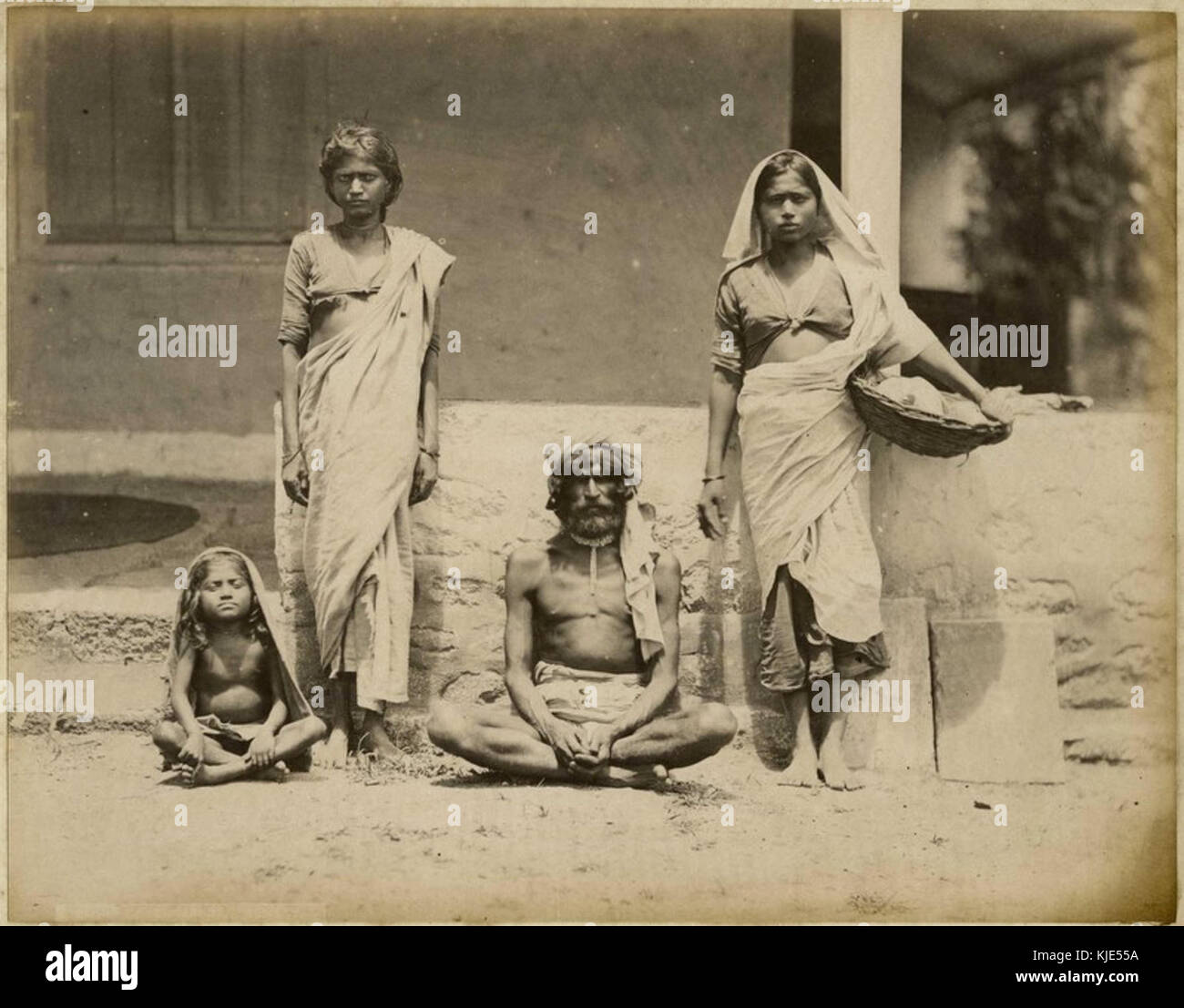 A poor Indian family by Taurines Studio Stock Photo
