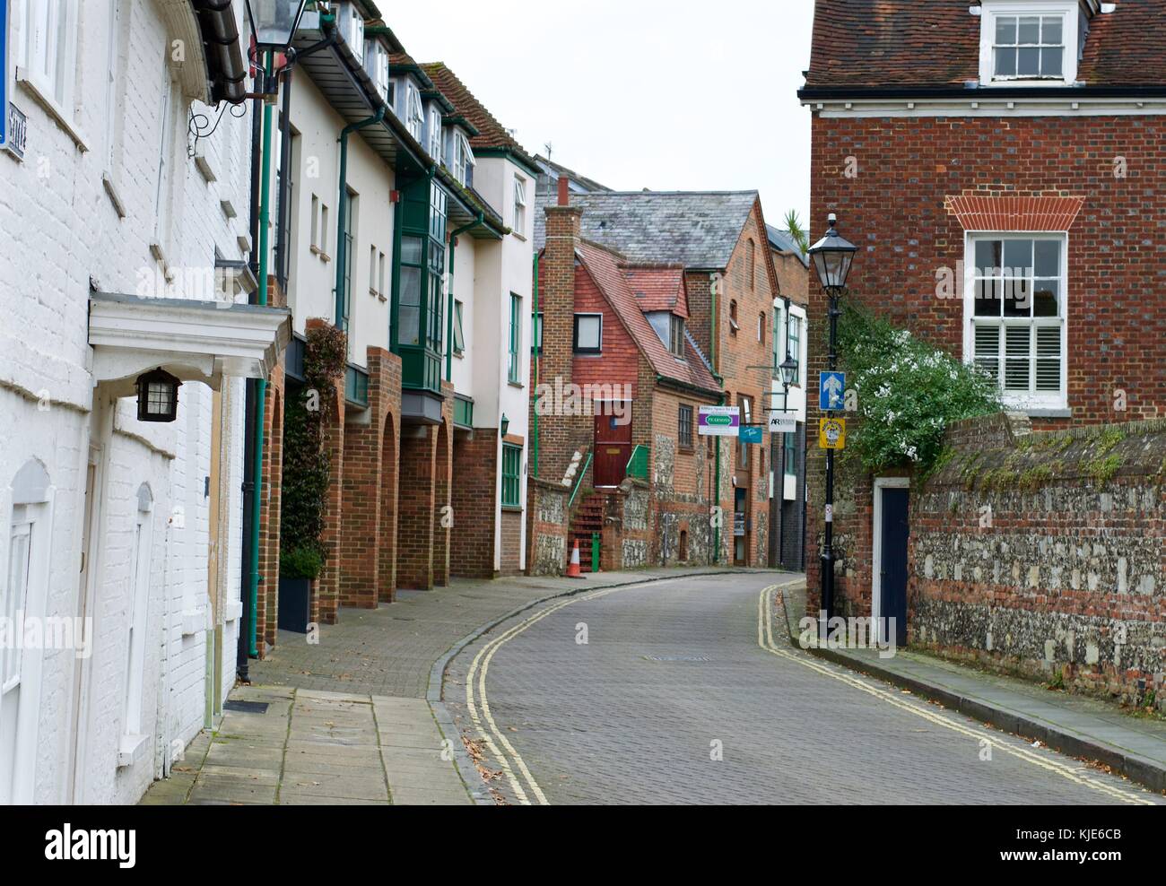 View along Little Minster Street, Winchester, UK Stock Photo