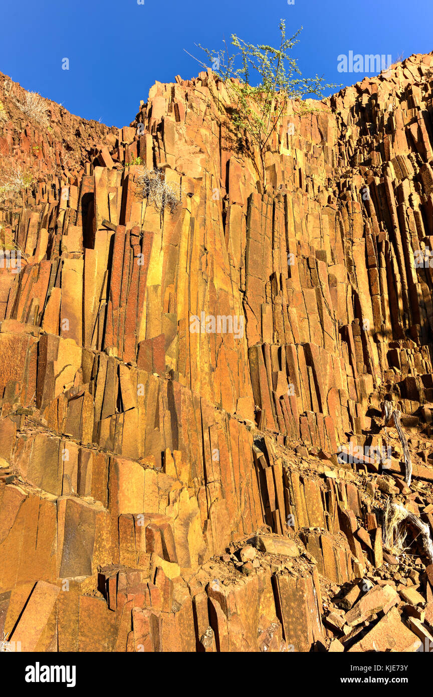 Basalt, volcanic rocks known as the Organ Pipes in Twyfelfontein ...