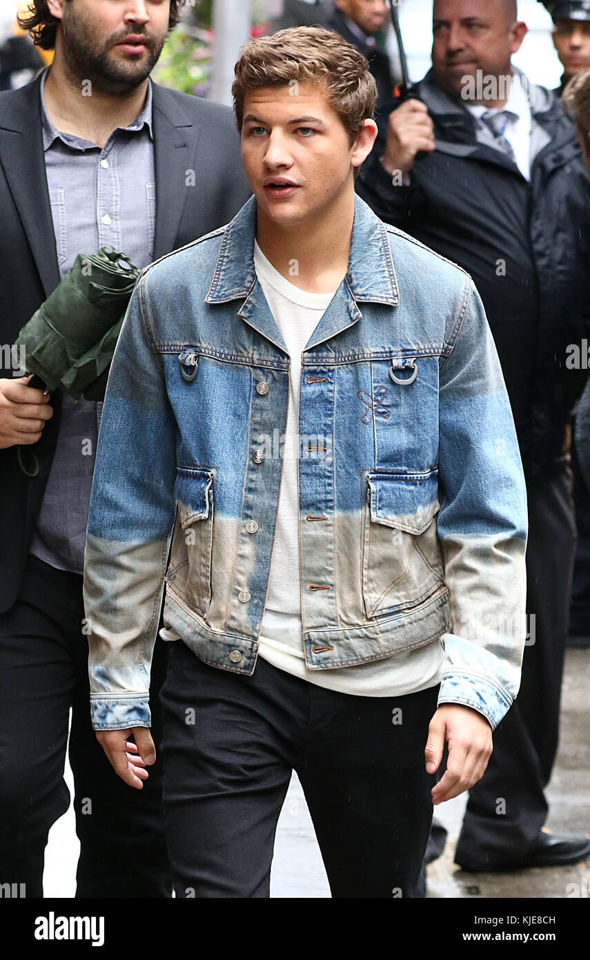 NEW YORK, NY MAY 24 Tye Sheridan is seen on the set of 'Good Morning