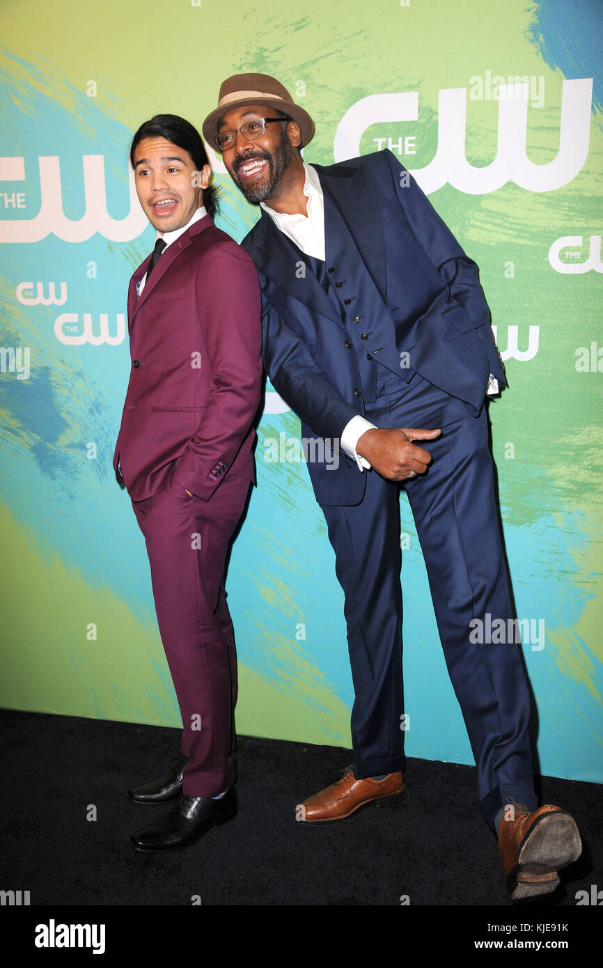 NEW YORK, NY - MAY 19: Carlos Valdes, Jesse L. Martin attends The CW Network's 2016 New York Upfront at The London Hotel on May 19, 2016 in New York City  People:  Carlos Valdes, Jesse L. Martin Stock Photo