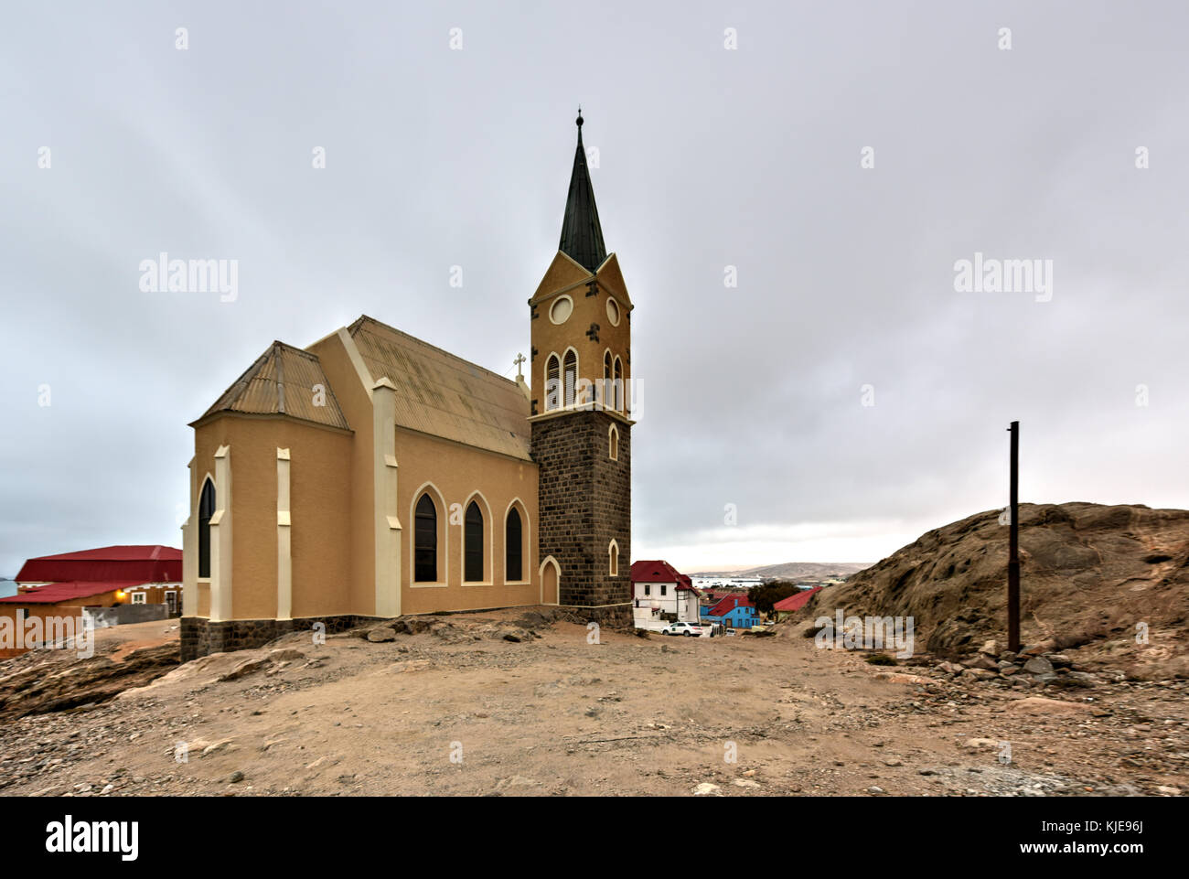 Felsenkirche, an old German church in Luderitz, Namibia Stock Photo