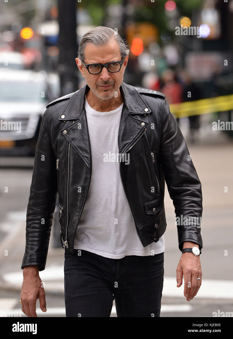 NEW YORK, NY - JUNE 16: Actor Jeff Goldblum walks in Tribeca wearing a ...