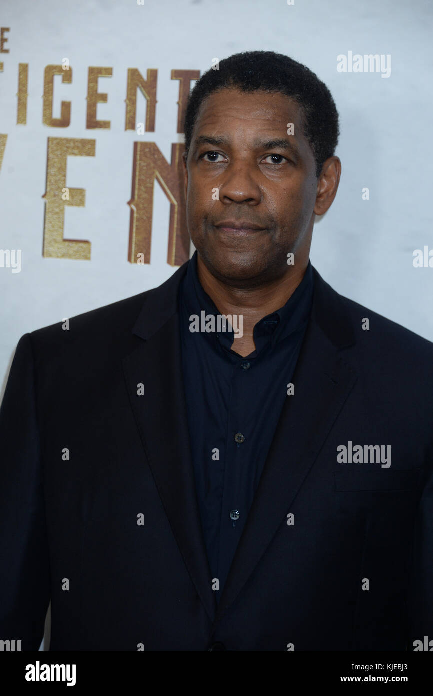 NEW YORK, NY SEPTEMBER 19 Denzel Washington attends 'The Magnificent