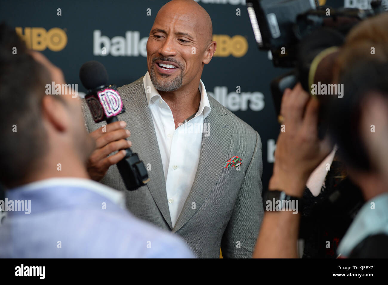 MIAMI BEACH, FL - JULY 14: Dwayne Johnson attends the HBO Ballers