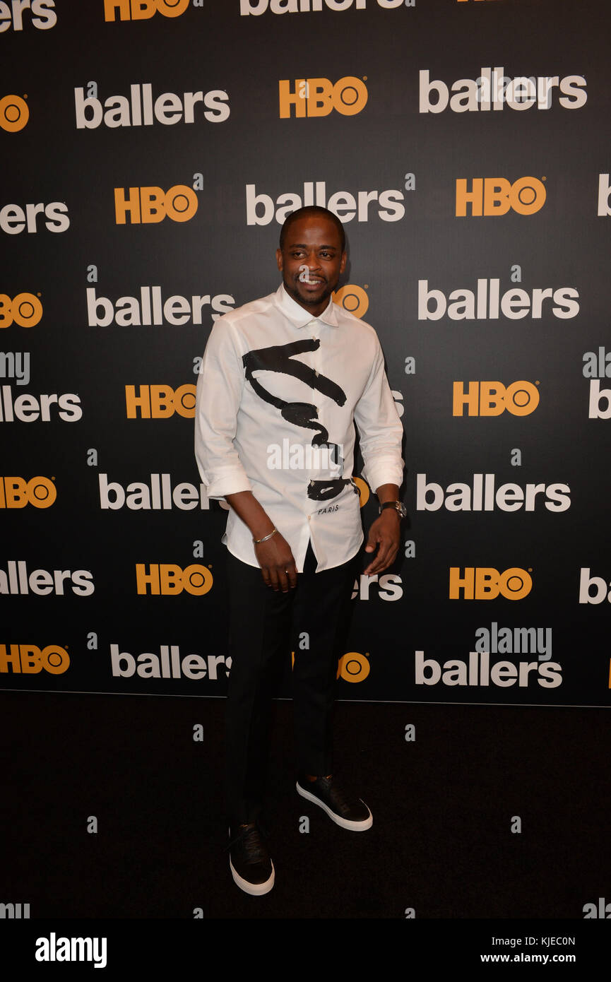 MIAMI BEACH, FL JULY 14 Dule Hill attends the HBO Ballers Season 2