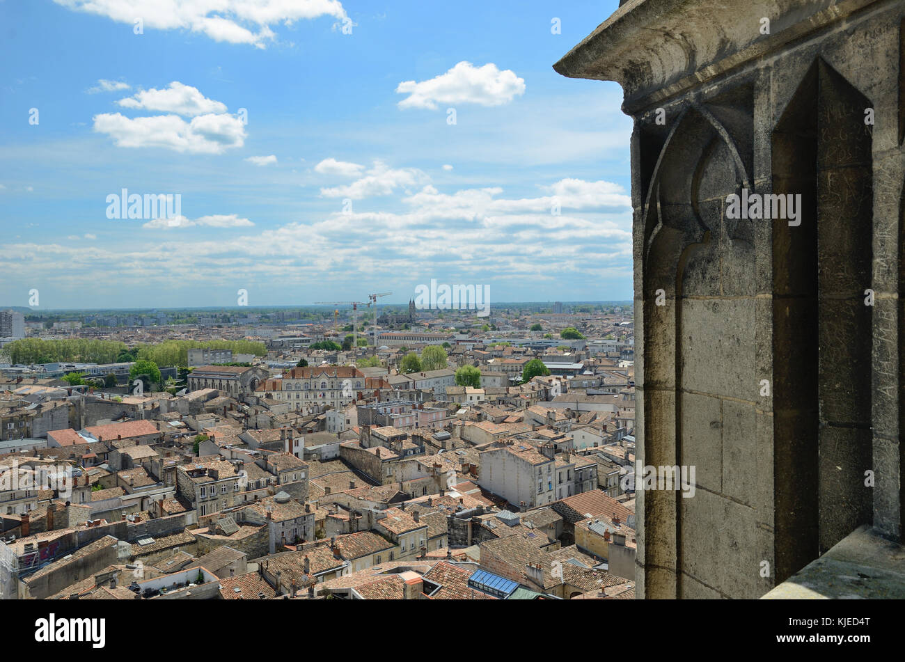Panorama of the French city Bordeaux from above Stock Photo