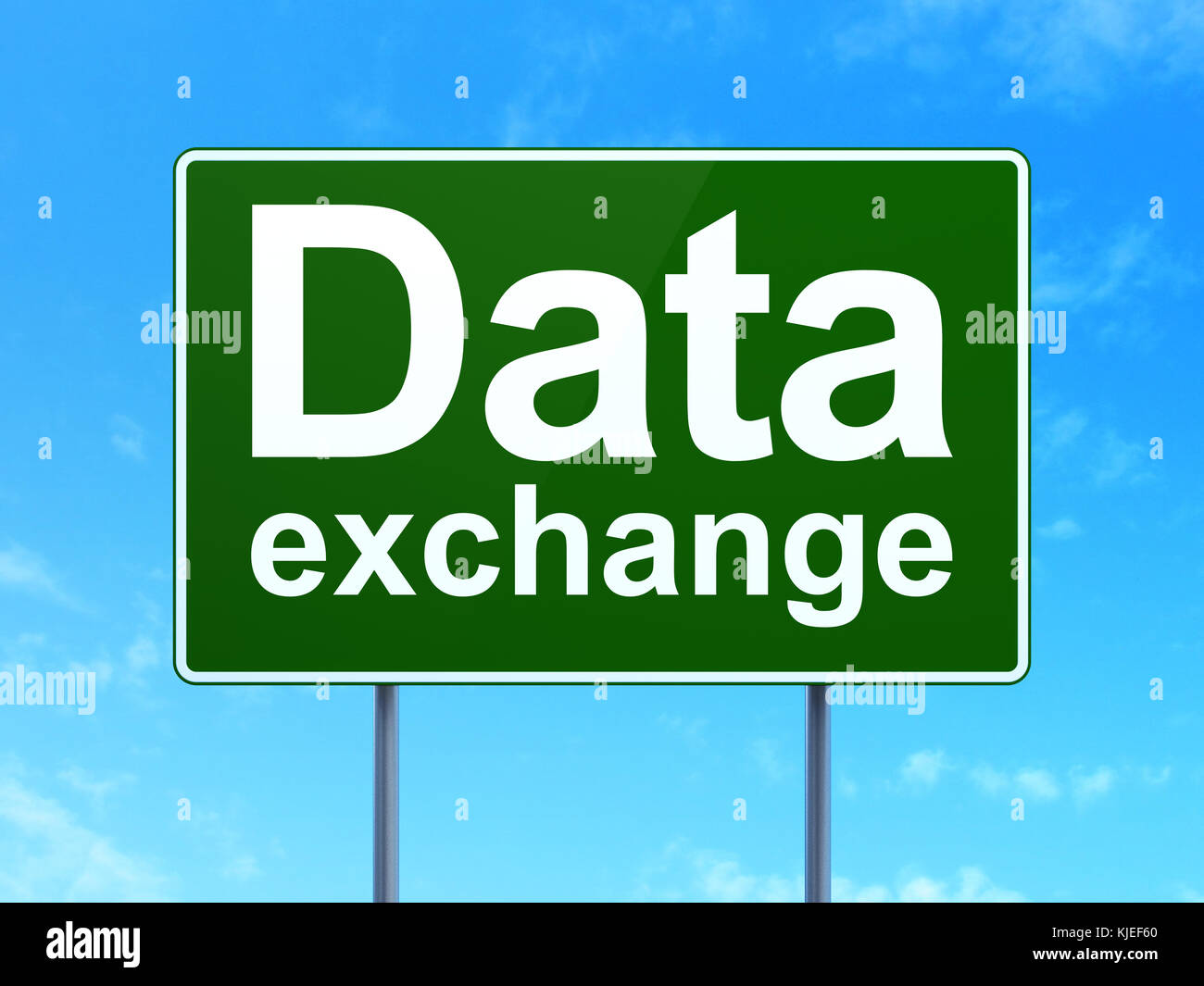 Information concept: Data Exchange on road sign background Stock Photo ...
