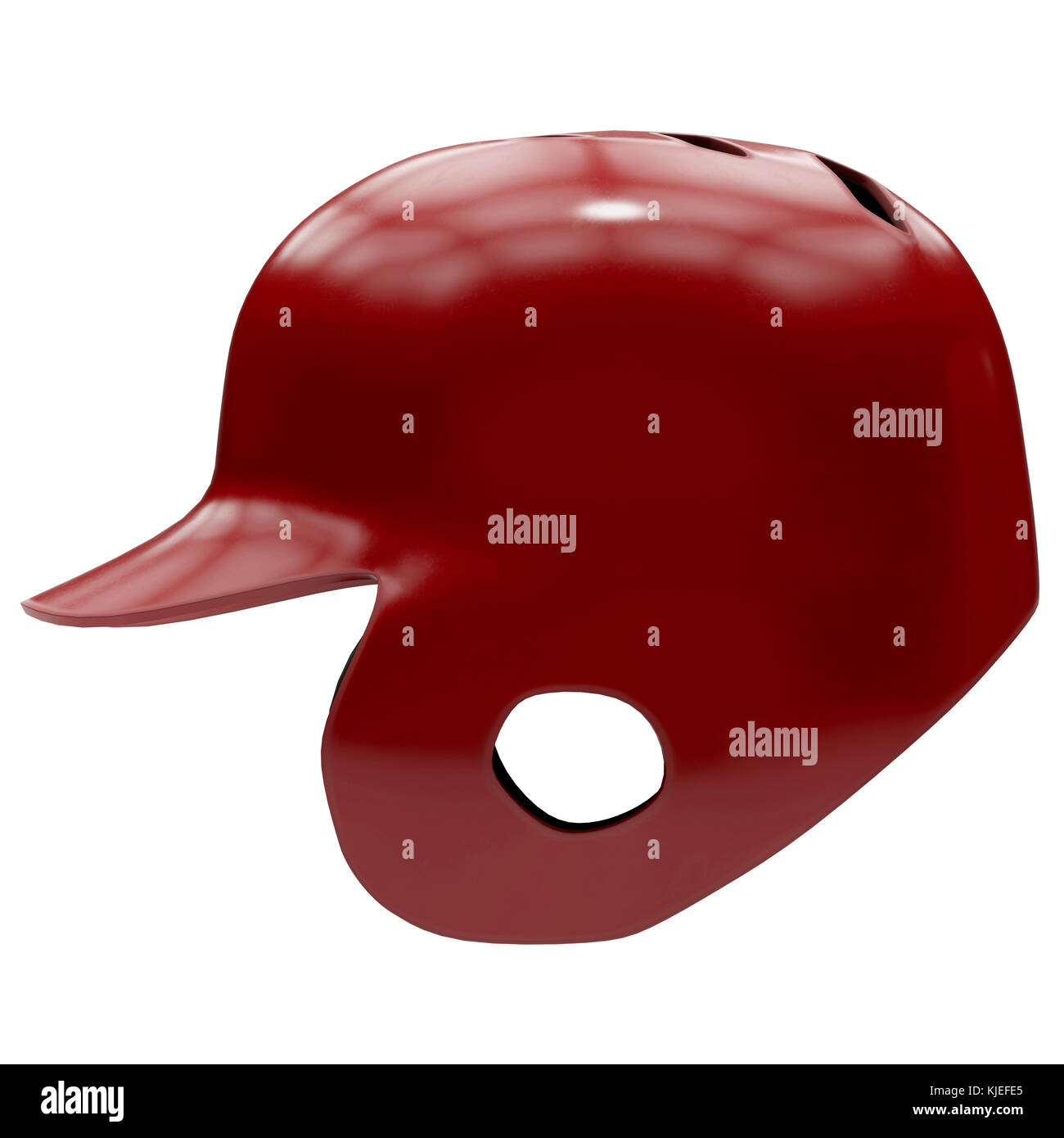 Baseball batting helmet with one ear protect Stock Photo