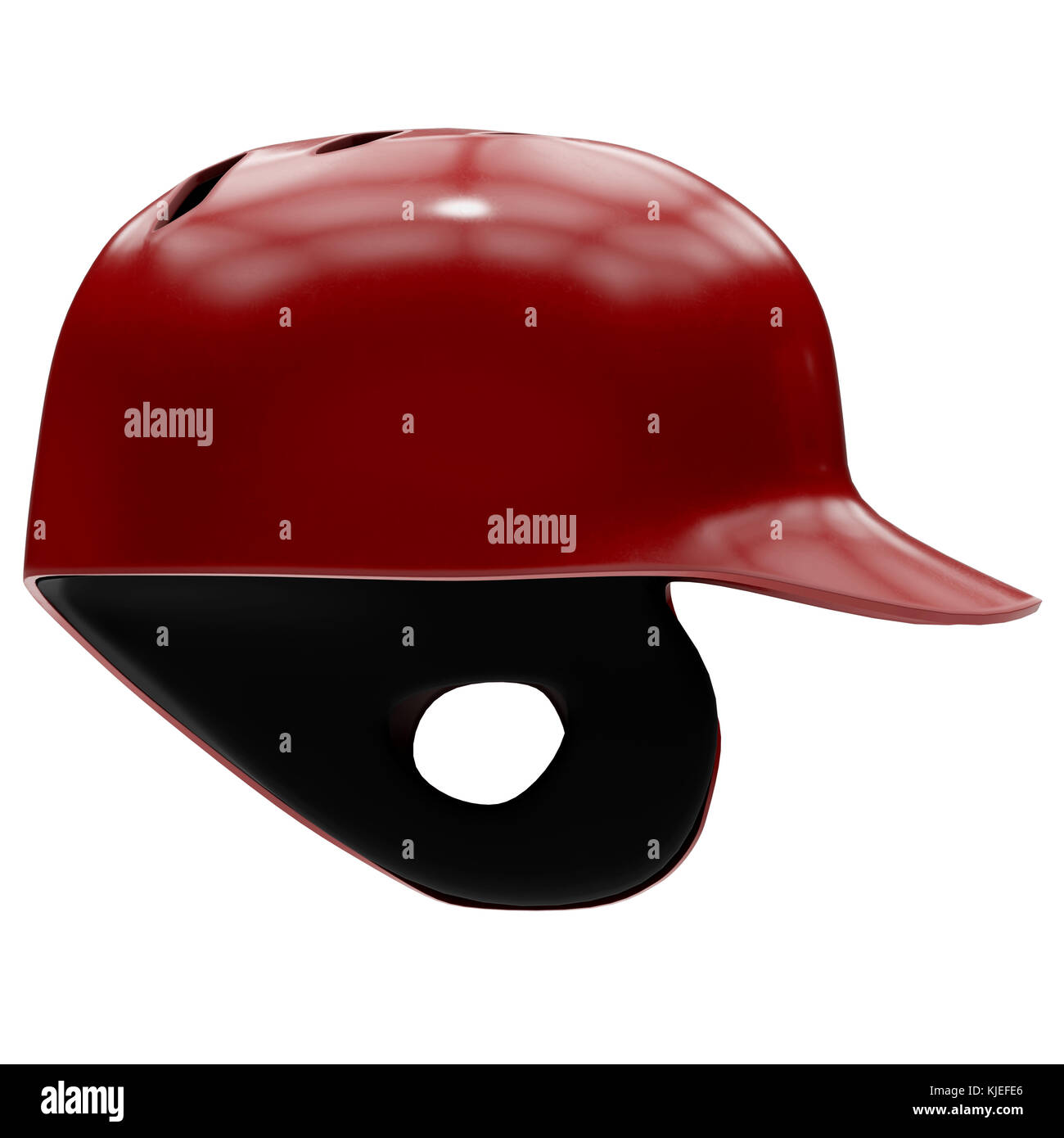 Baseball batting helmet with one ear protect Stock Photo