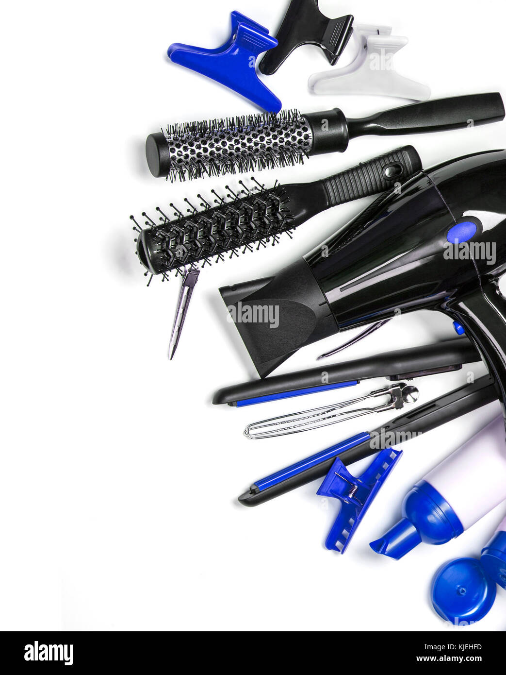 Set of isolated hairdressing tools hires stock photography and images
