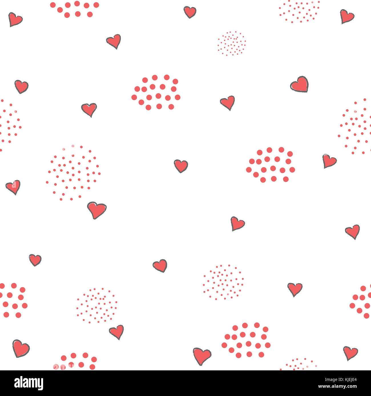 Hand Drawn Heart seamless Pattern. Vector Illustration Stock Vector ...