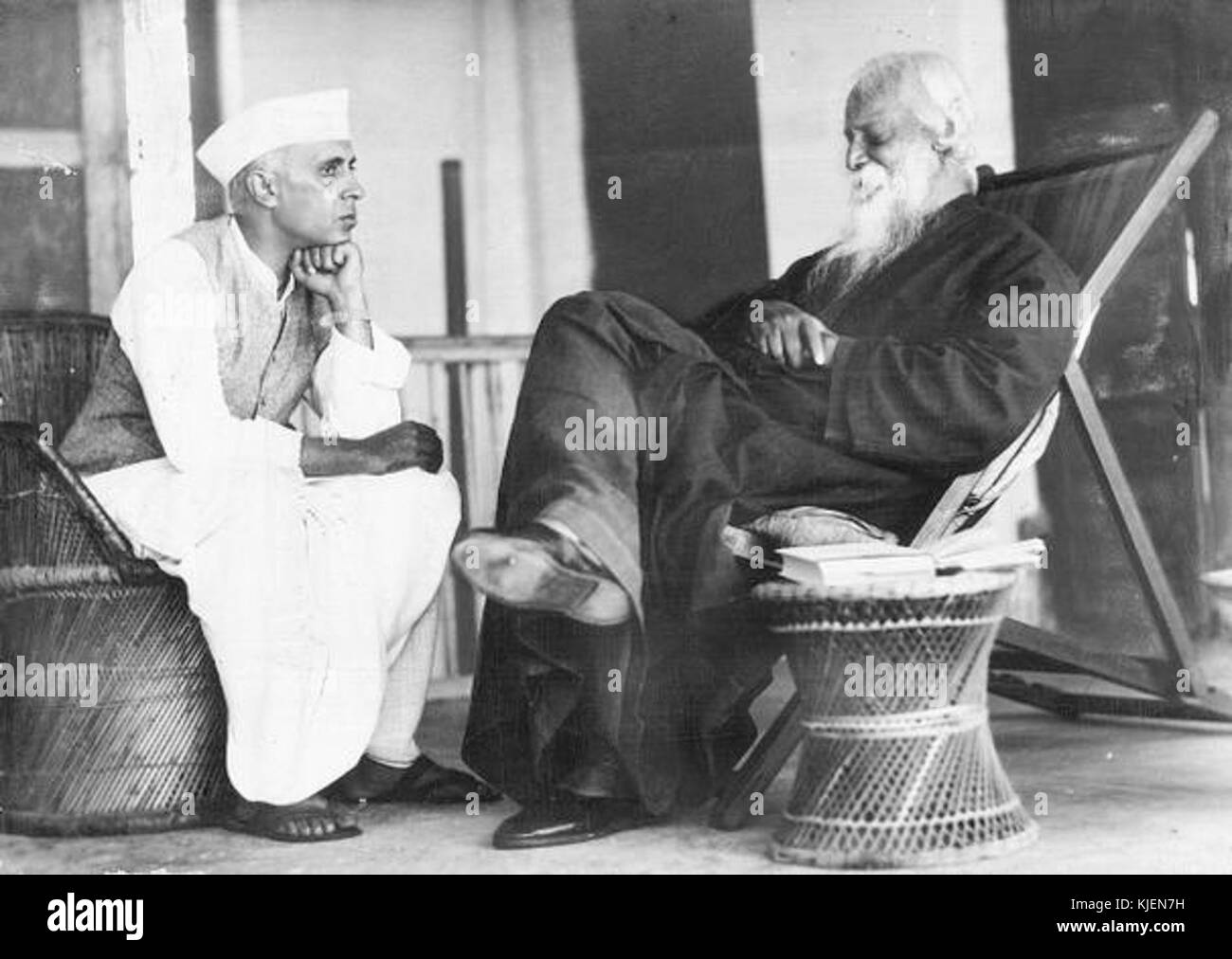 Jawaharlal Nehru and Rabindranath Tagore Stock Photo