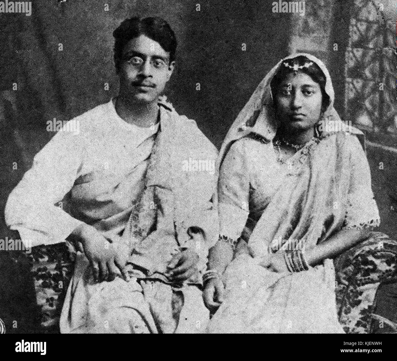 Sukumar Ray and his wife Stock Photo