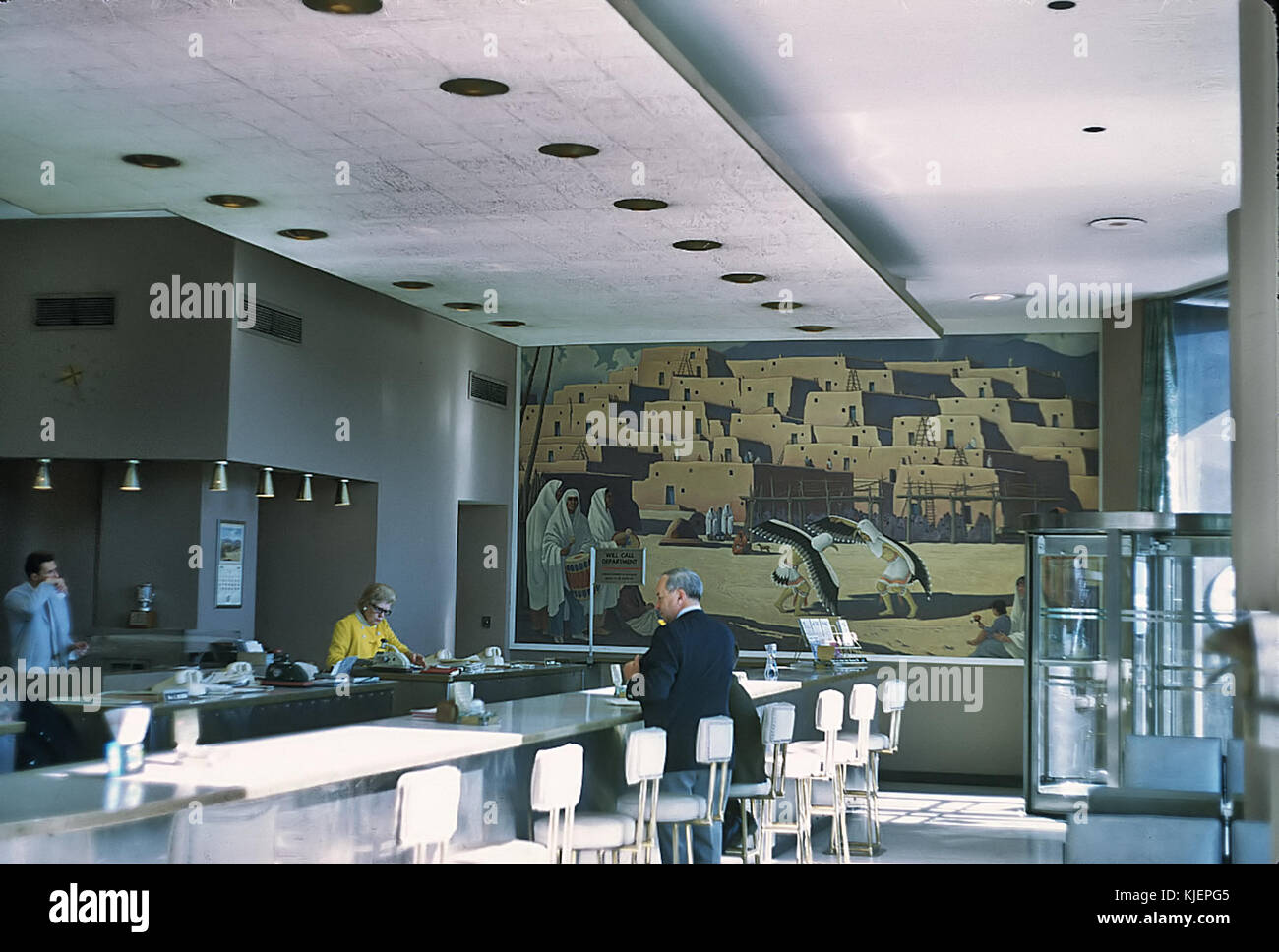 AT&SF interior of Travel Center, Chicago, IL on June 13, 1968 (22183608110) Stock Photo