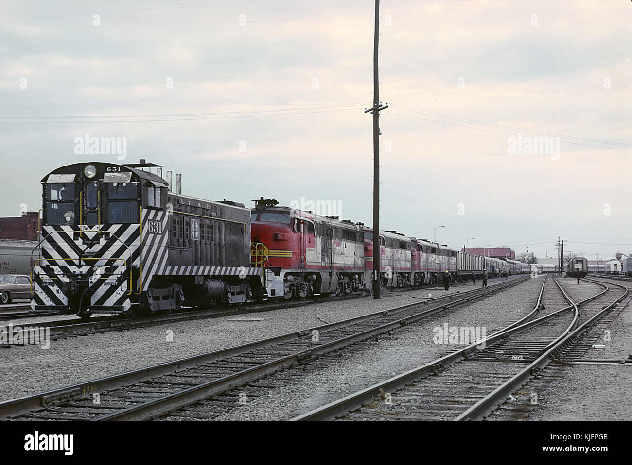 NEEDS DATE ATSF 631 (Baldwin DS4 4 750) switching Train 1, the San ...