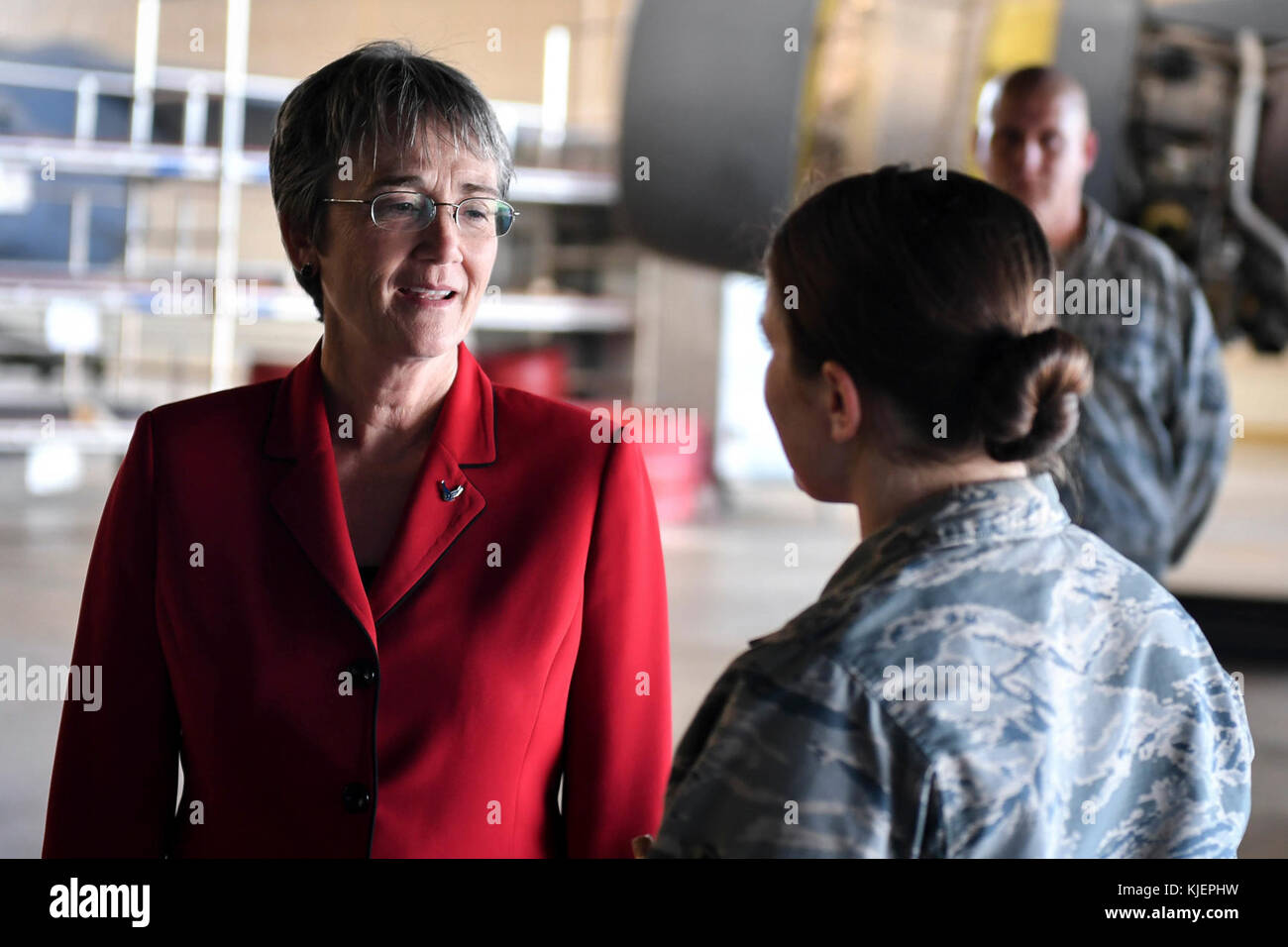 Heather Col Secretary of the Air Force Heather Wilson is briefed by 2nd Maintenance ...
