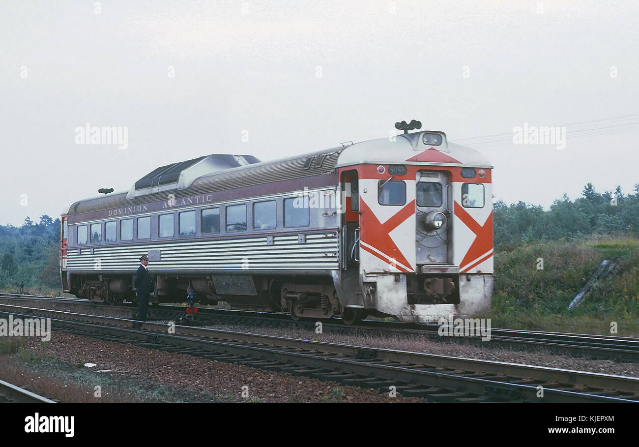 Dominion Atlantic Railway 9059 Train 2, Dayliner, at Winsor Jct., Niva Scotia on CN tracks, Nova