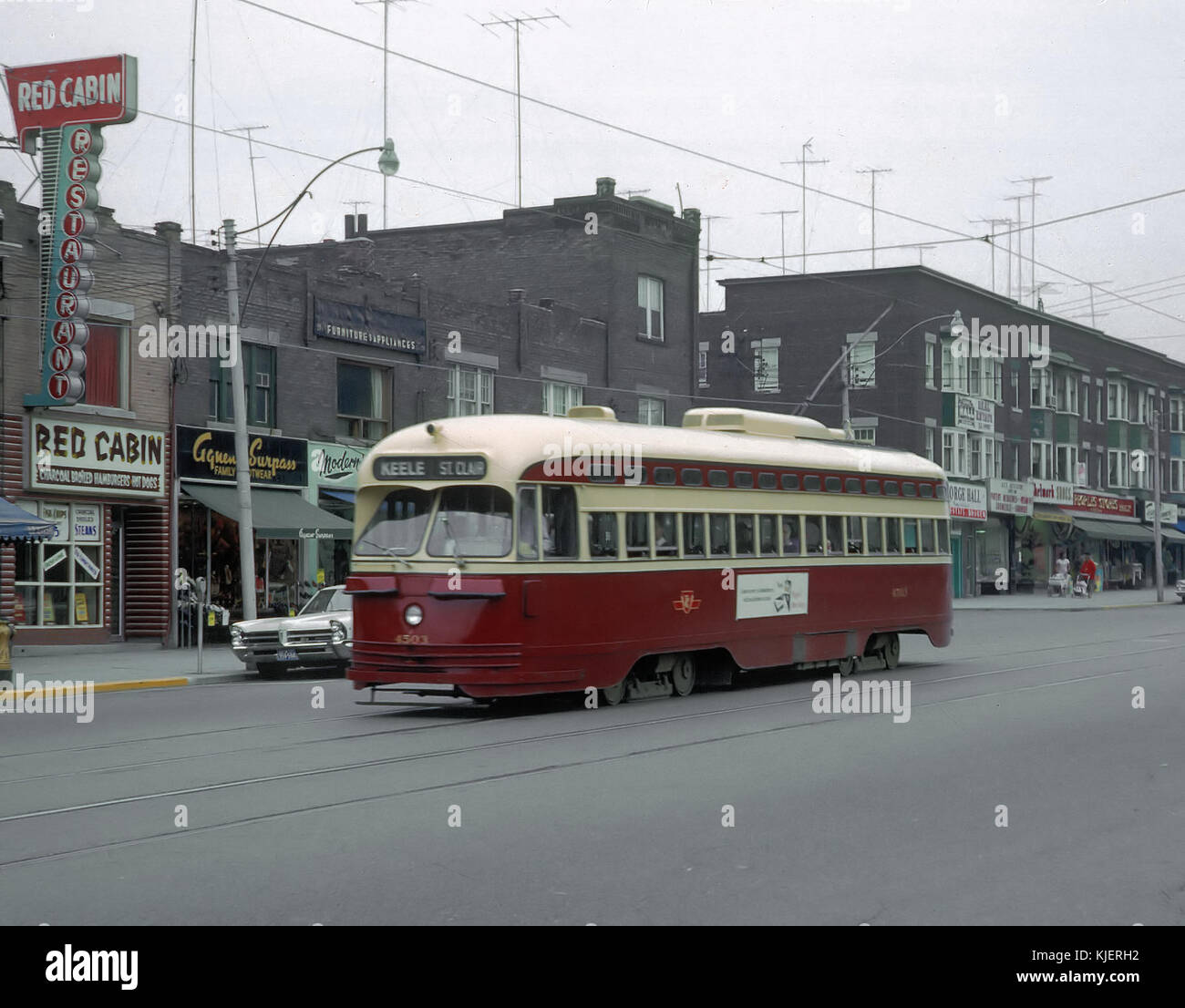 Old Photo Canada Toronto Clair Oakwood and St trolleybus 