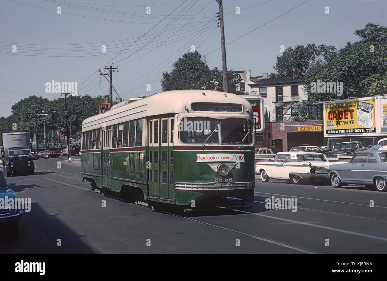 PTC 2655 (PCC) a 15 RICHMOND WEST MORELAND car on on Girard Ave. between Lancaster Ave and Marion Ave. Philadelphia, PA on September 2, 1965 (22678249892) Stock Photo