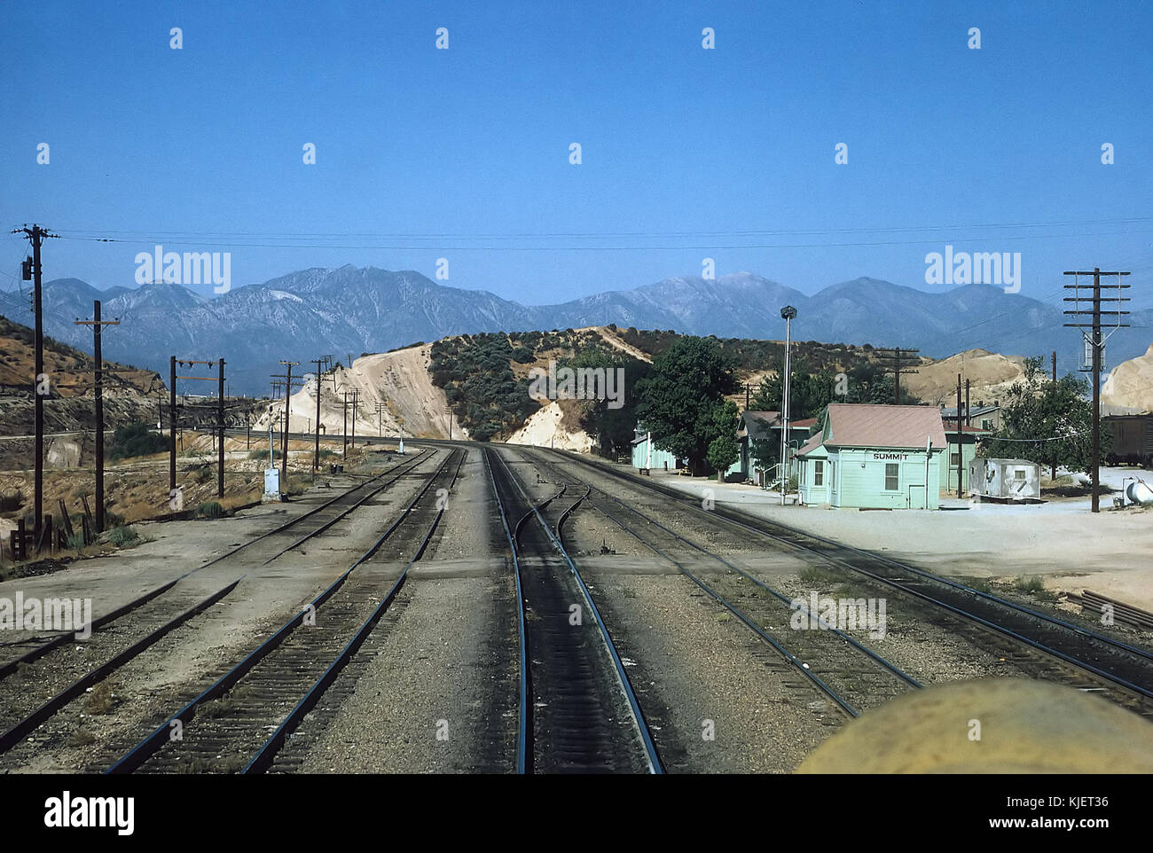 ATSF station at Summit, CA, the top of Cajon Pass as taken fromthe cab