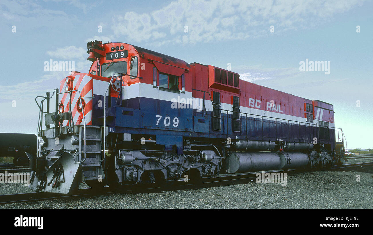 Photograph of BCRAIL locomotive 709 during a West Coast Railway ...