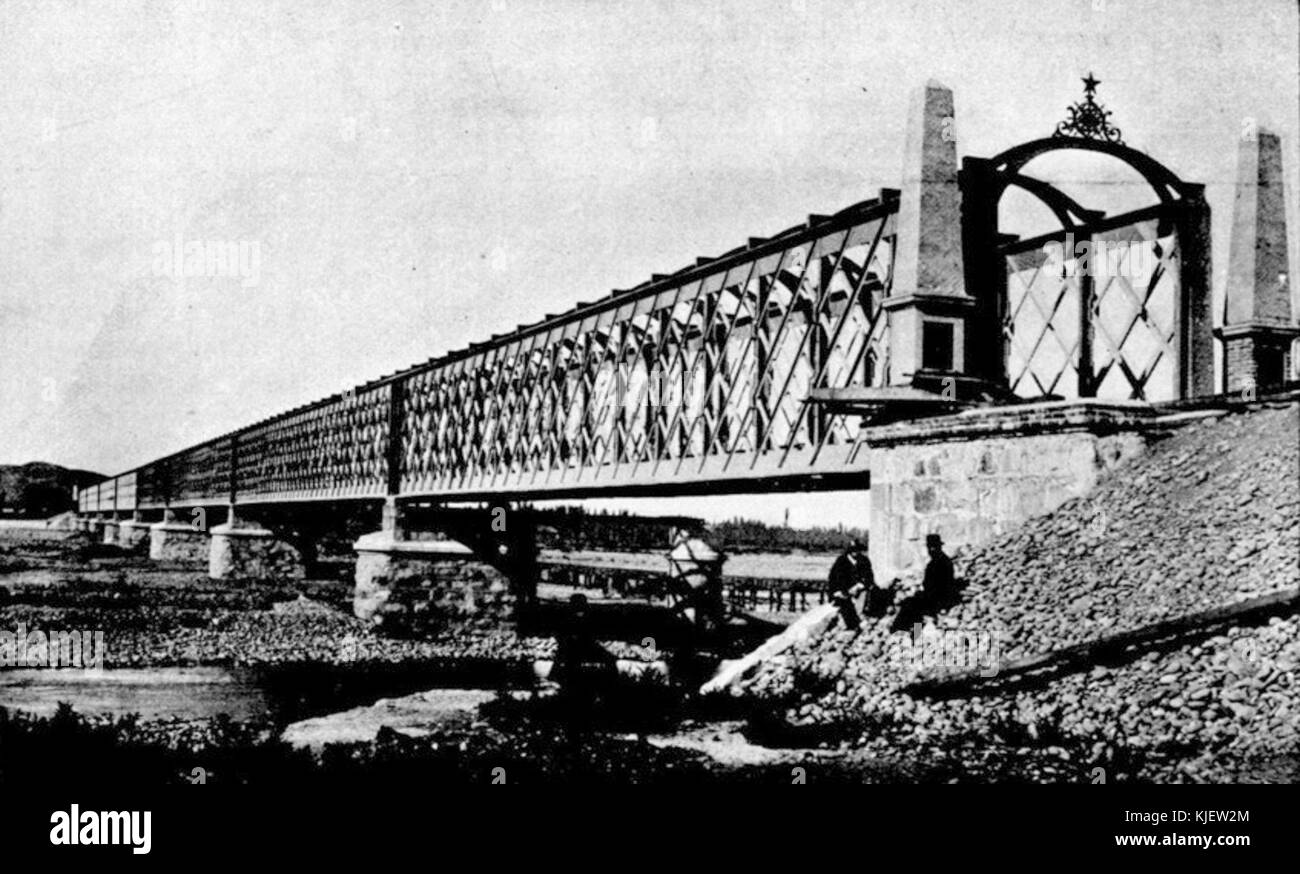 Puente del rio Maule 1903 Stock Photo