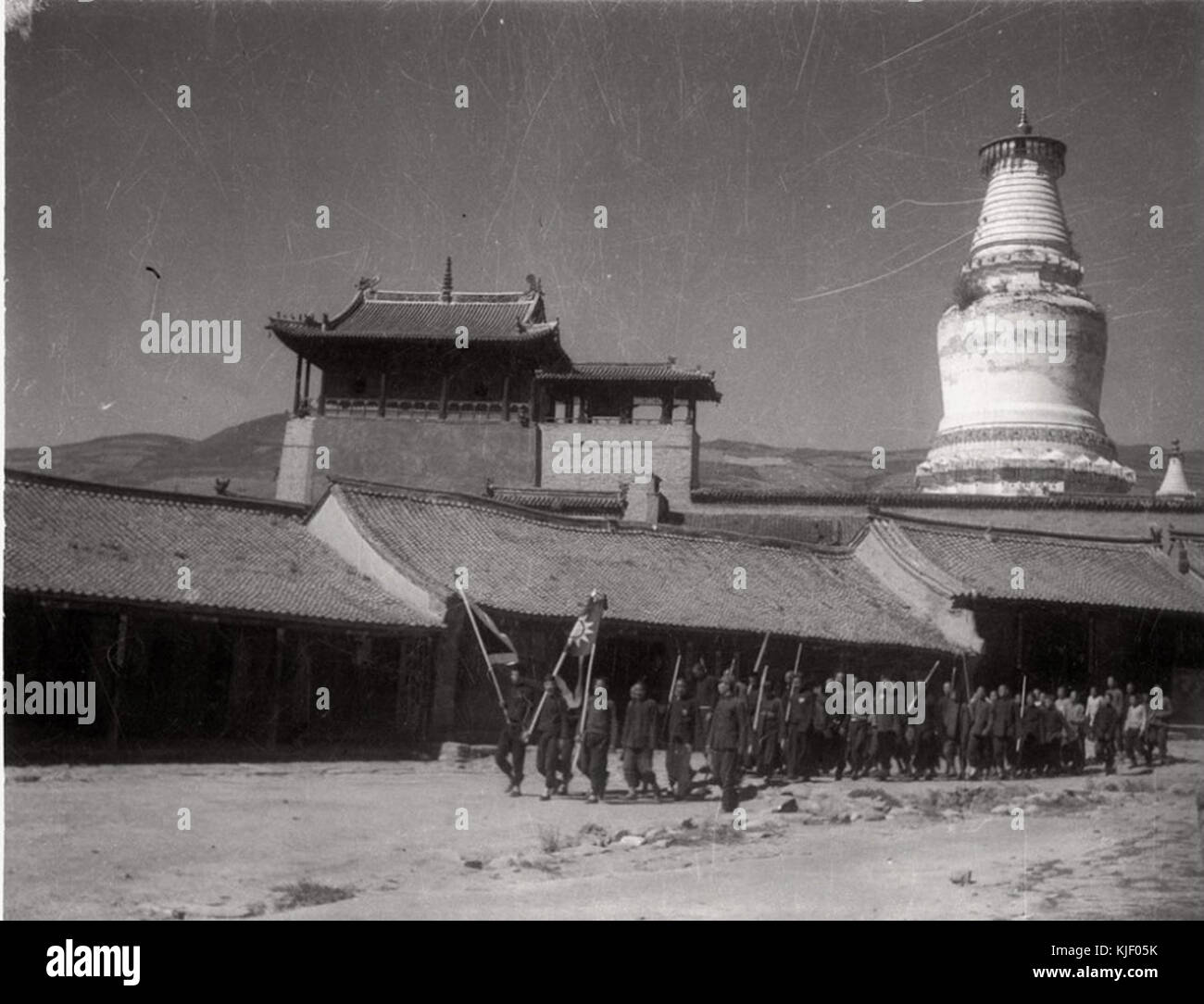 Monk soldiers in Wutai County, November 1937 (2) Stock Photo