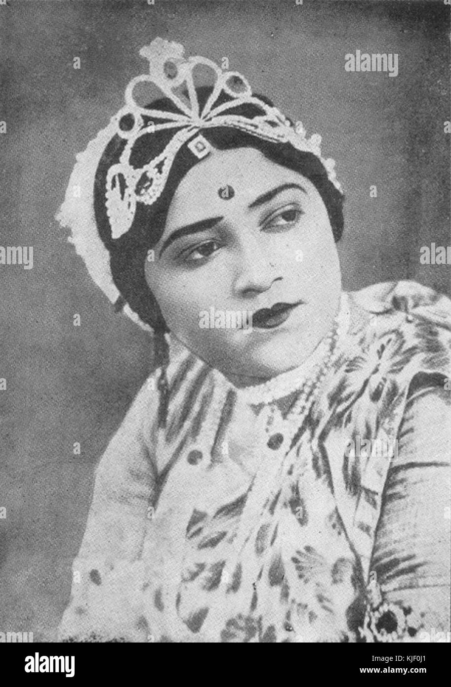 This publicity postcard from the 1930s features Gohar, showcasing her as a popular figure of the time. It reflects the design style of vintage promotional materials. Stock Photo