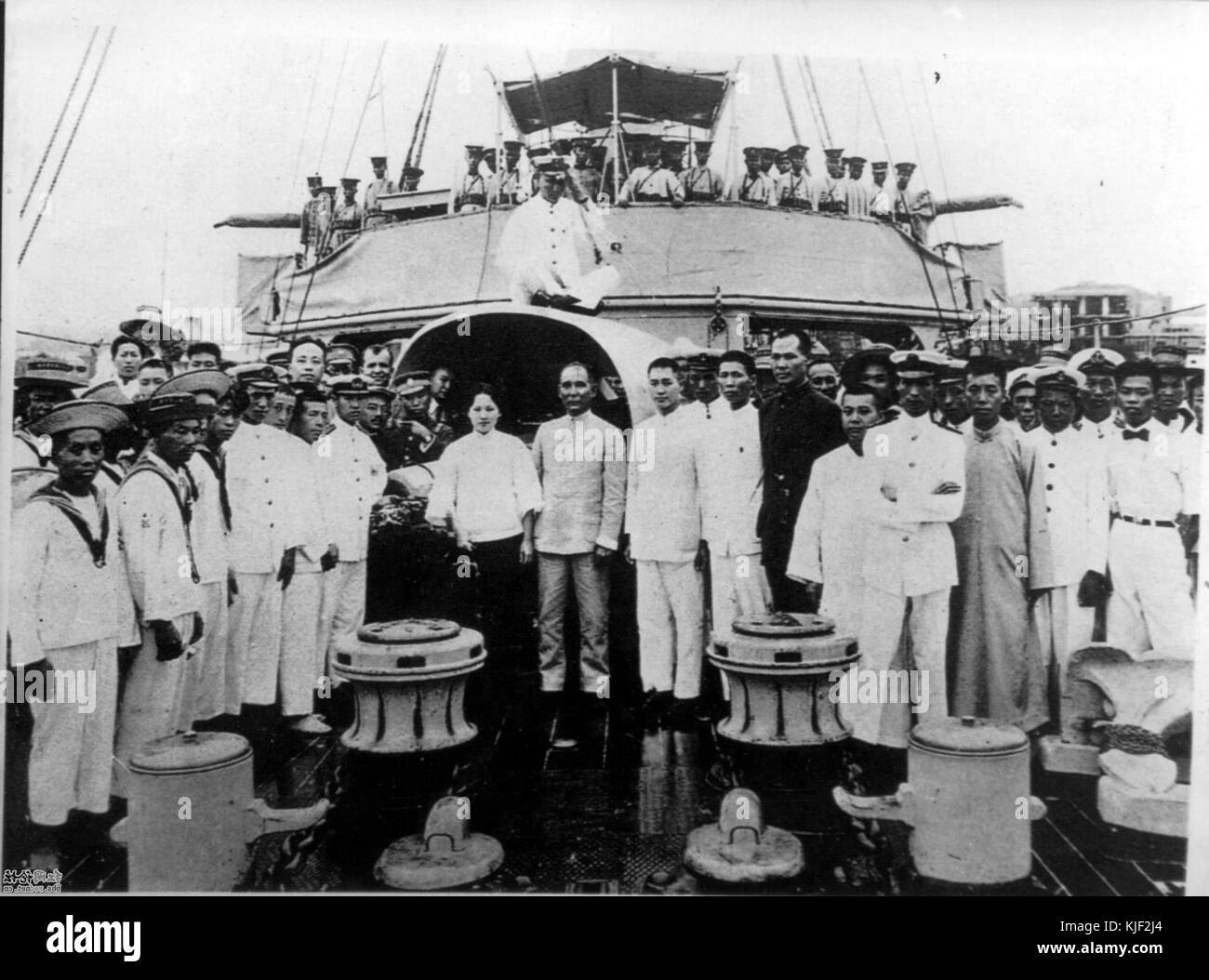Sun Yat sen with navy Stock Photo