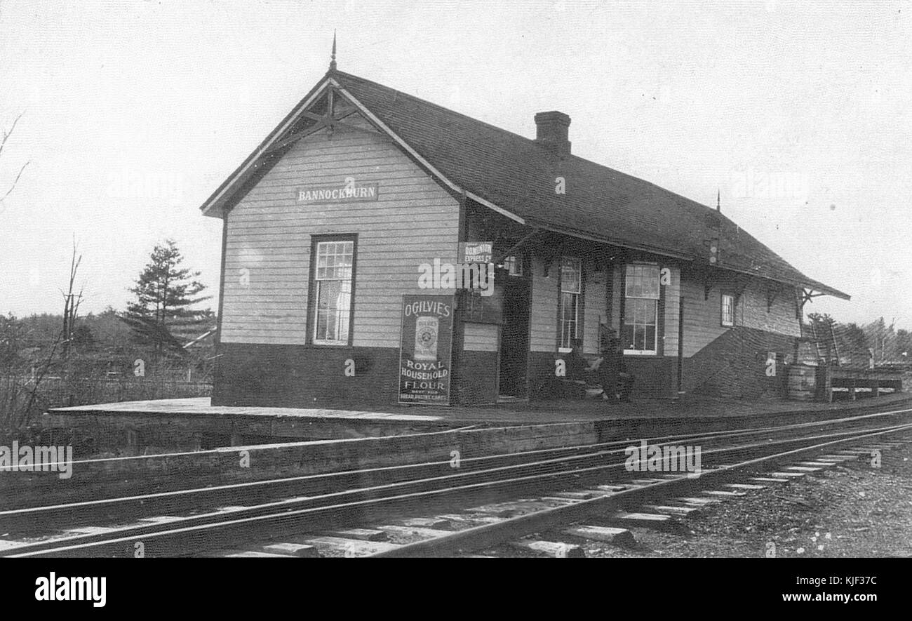 Bannockburn train station, Bannockburn, Ontario (circa 1900 Stock Photo