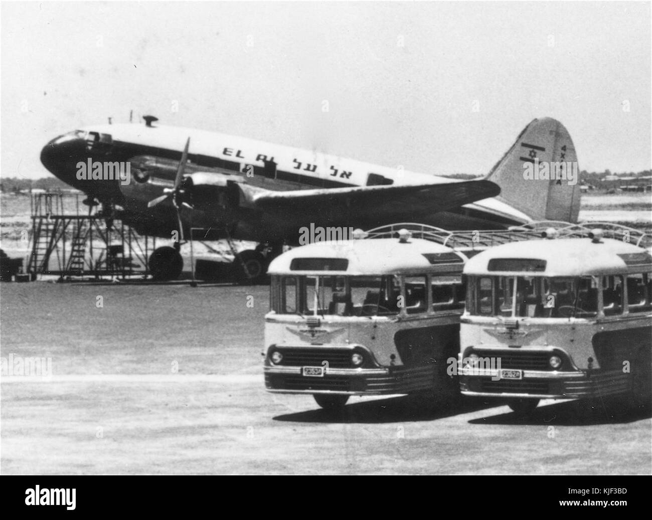 4X ALA at Lod Airport 1953 Stock Photo