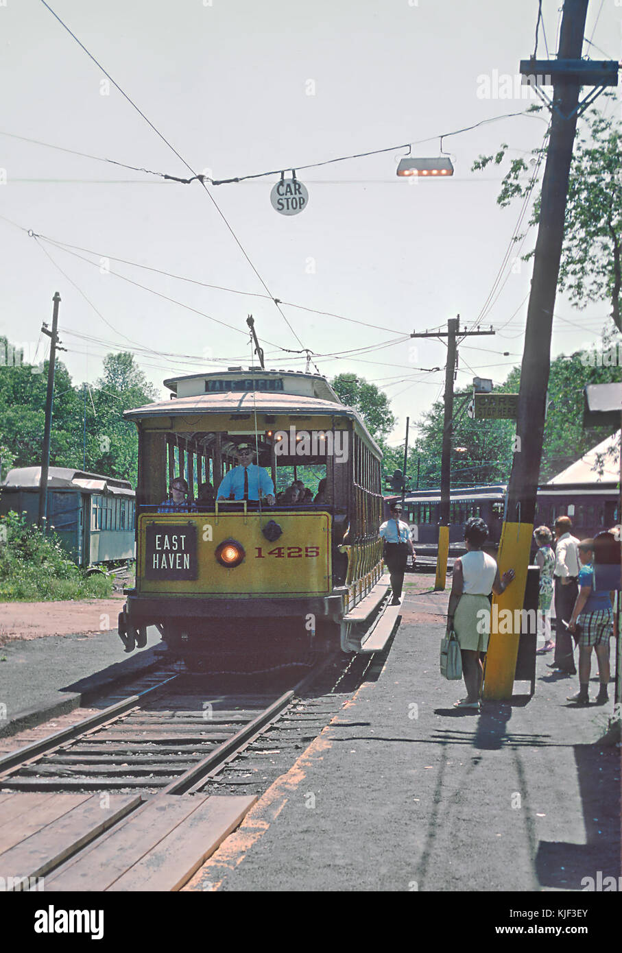 Connecticut Company (New Haven) 1428 open car at Brandford Trolley