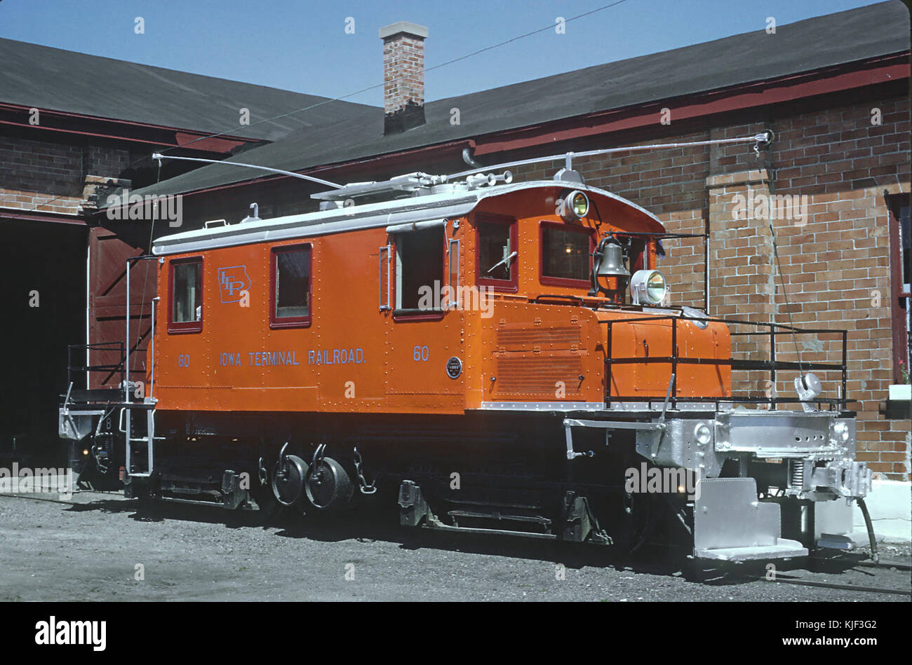 Six photos from Roger Puta's collection of Iowa Terminal Railroad images, capturing scenes from the weekend of August 12 and 13, 1967. These images document railroading activity during the period. Stock Photo