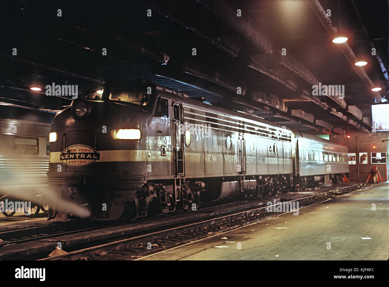 Penn Central's Kendallville Local, LaSalle Street Station, Chicago, March 1968 (24734185221) Stock Photo