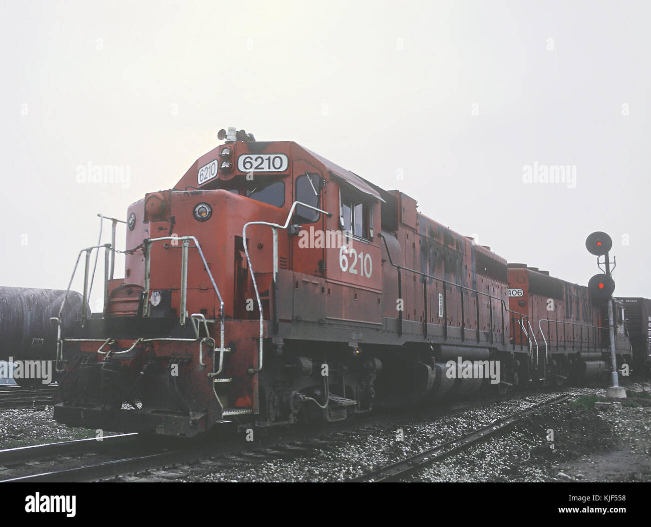 Detroit, Toledo and Ironton GP38AC 6210 and 6406 GP40 2 at CP Hill in