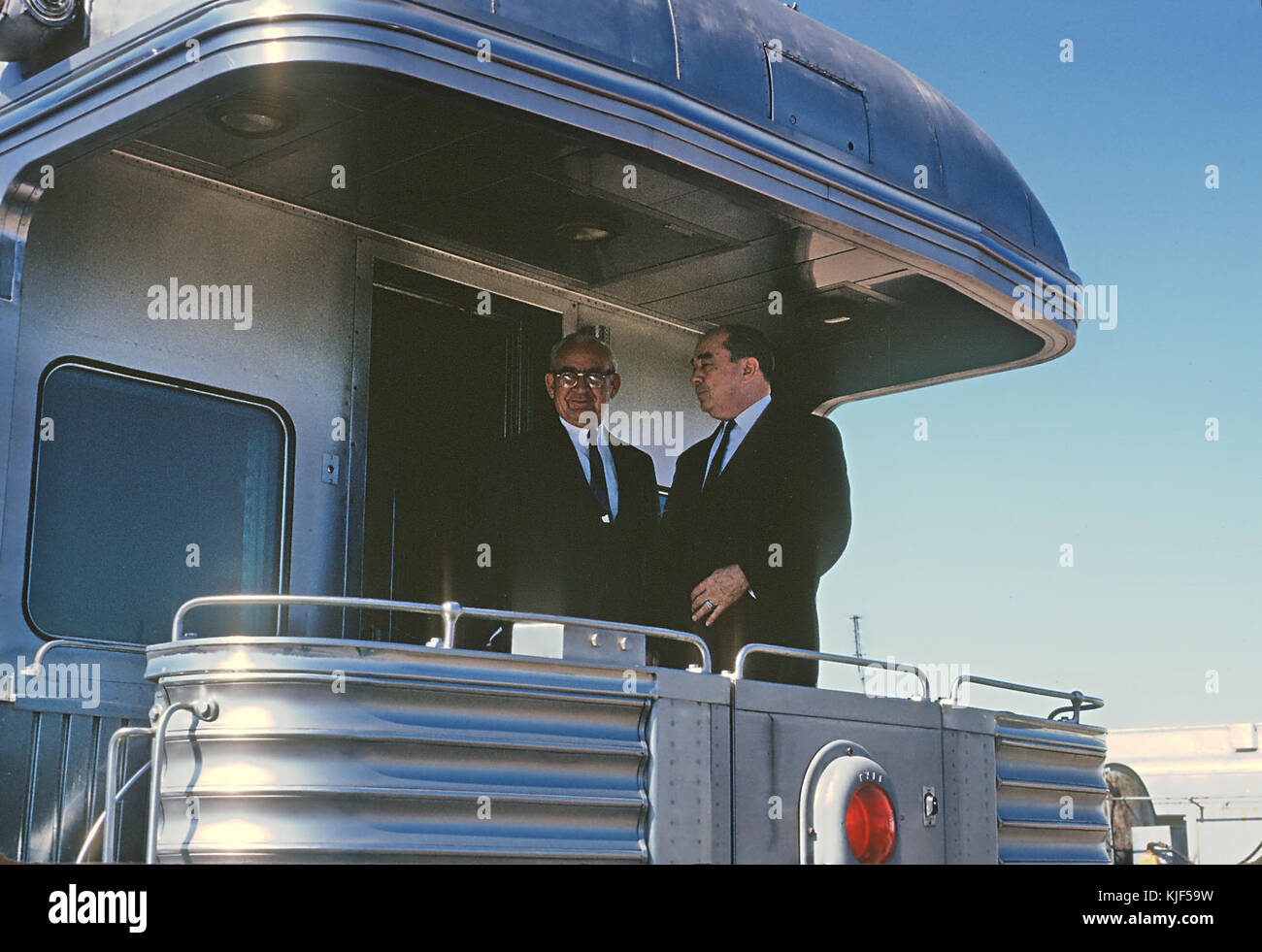 Atsf President Ernest S Marsh And General Manager Estern Lines L M Olson On Platform Of Privte