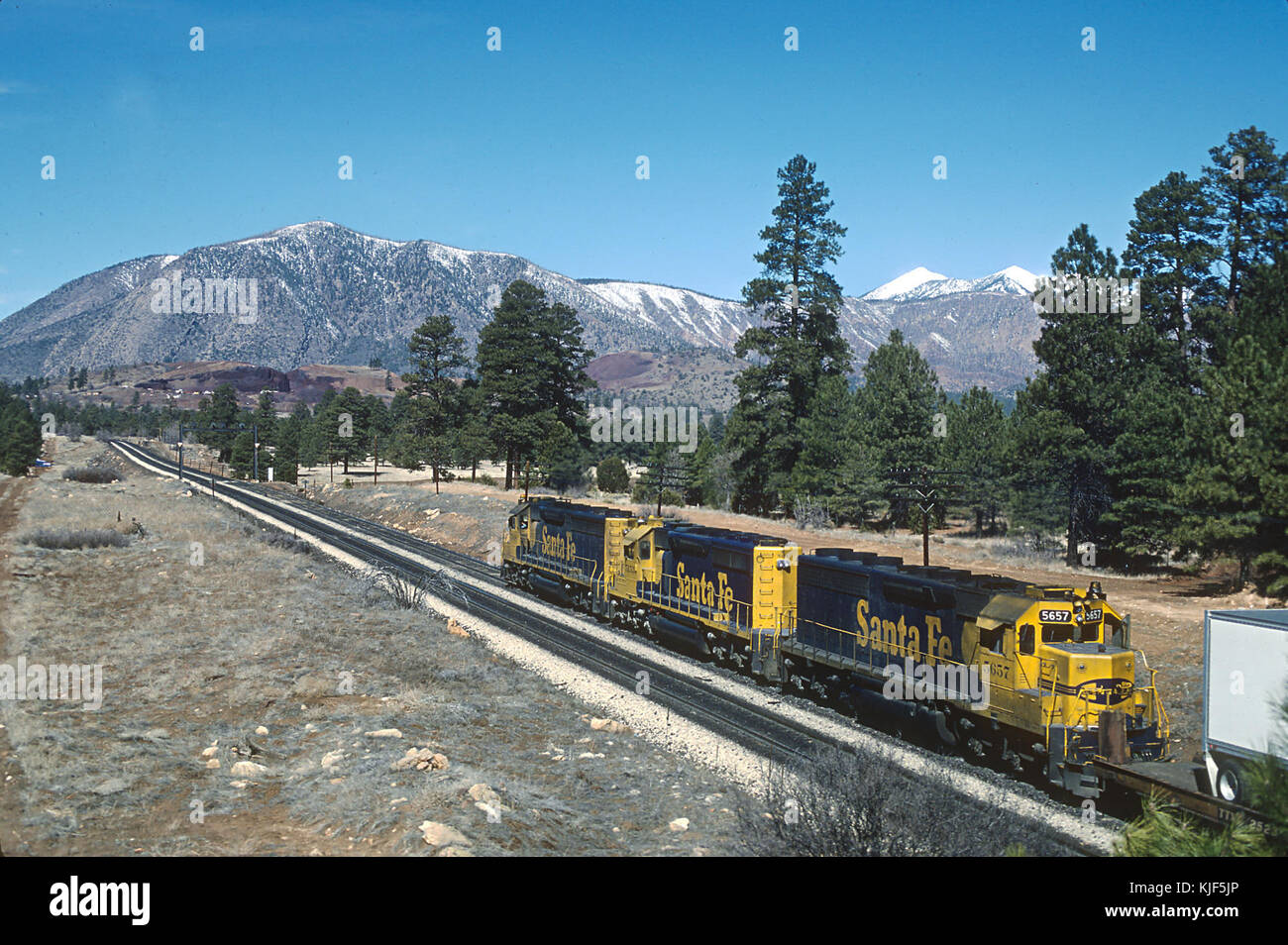 The AT&SF 5657 locomotive, photographed near Darling, Arizona in March ...