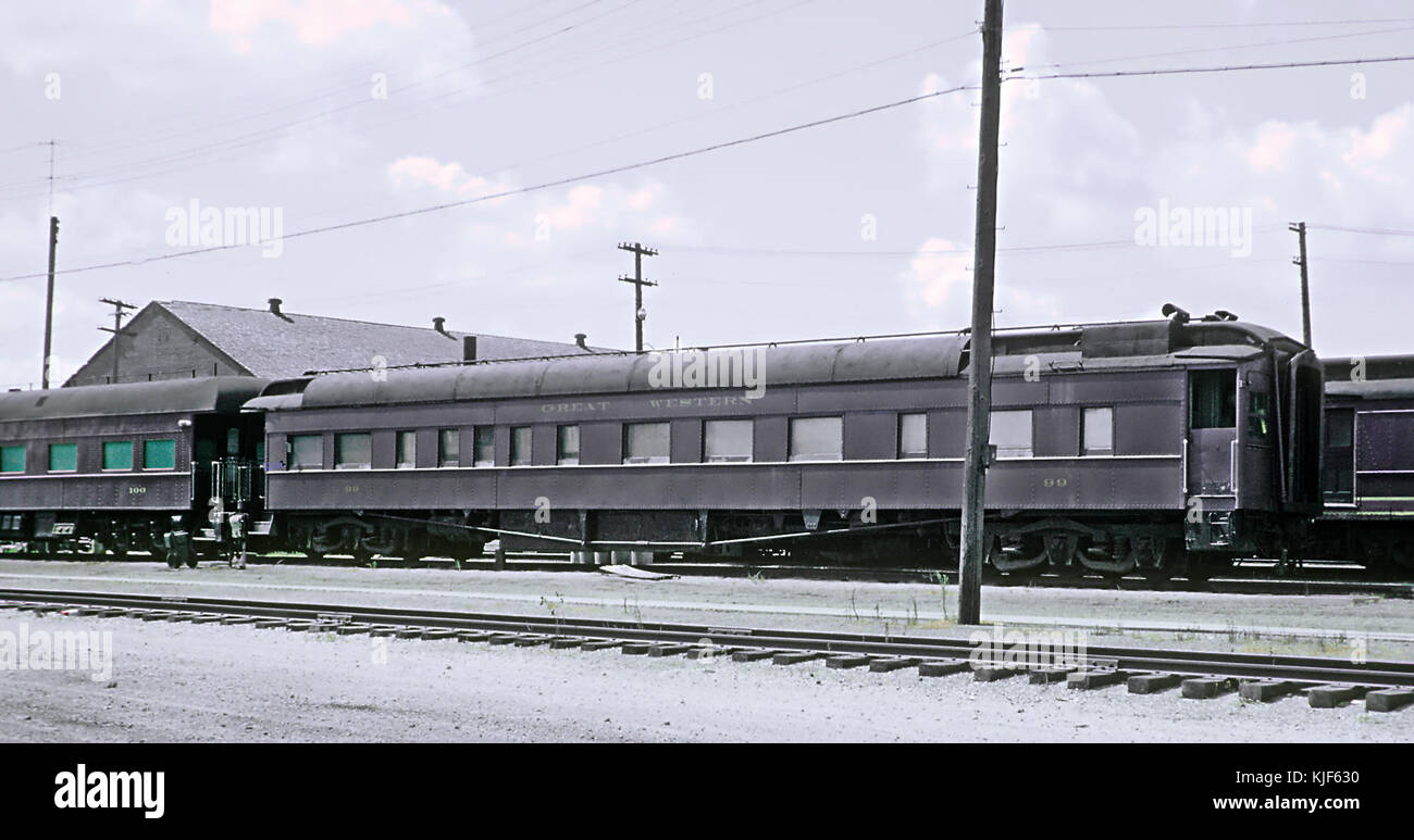 CGW 99 Official Car on storage track near the main shops in Oelwein, Iowa on August 7, 1962 (26982081194) Stock Photo