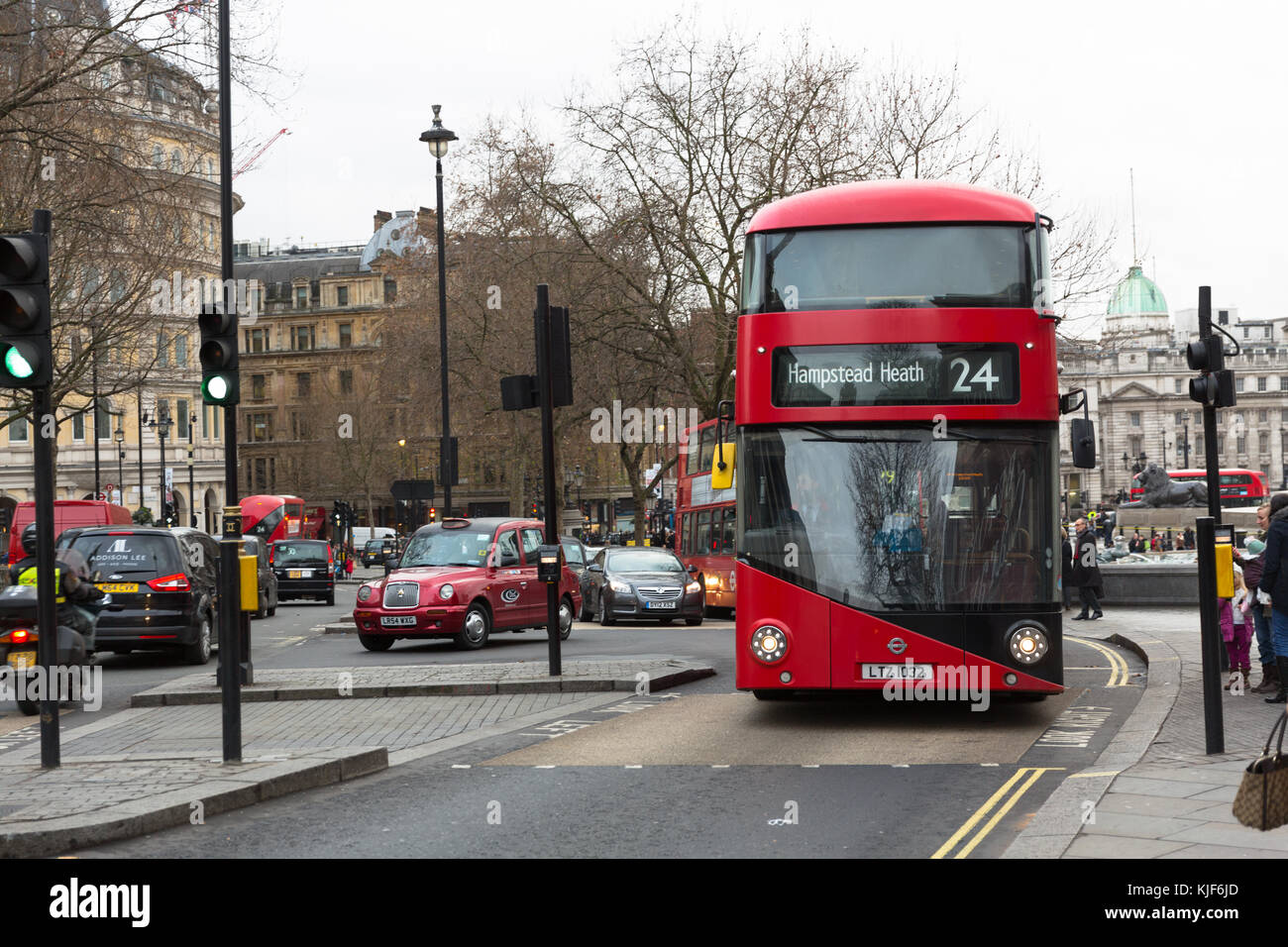Red double-decker London bus Stock Photo