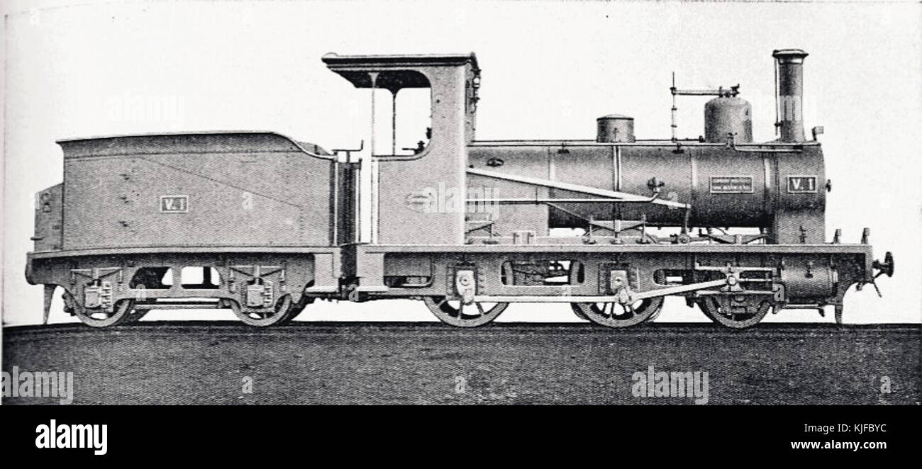 Egyptian Light Railways   Port Said Railway Company   2 4 0 steam locomotive Nr. V1 (SACM Graffenstaden, 1893) Stock Photo