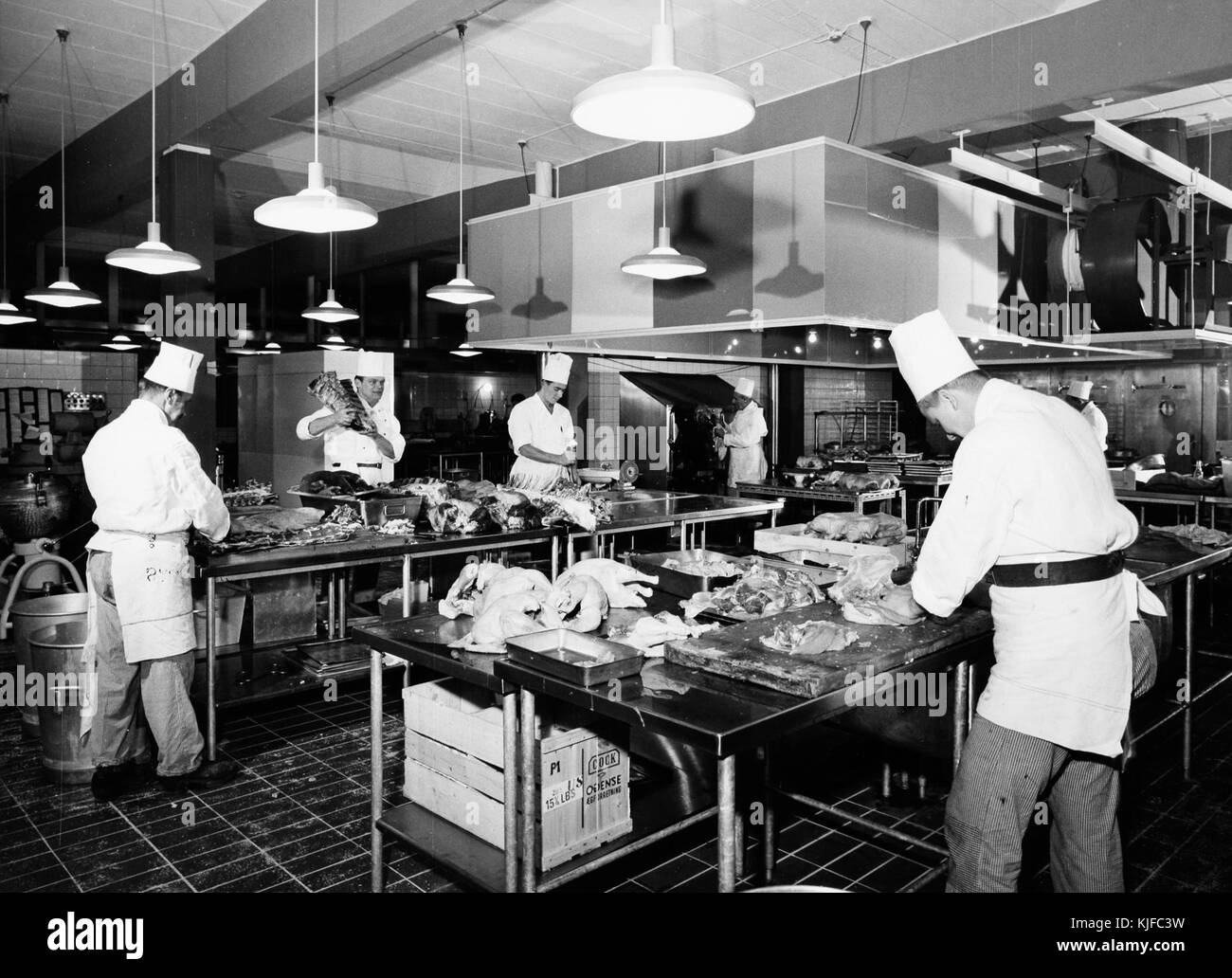 Kastrup Airport CPH, Copenhagen. Flight kitchen 1950s, 1960s (3) Stock Photo