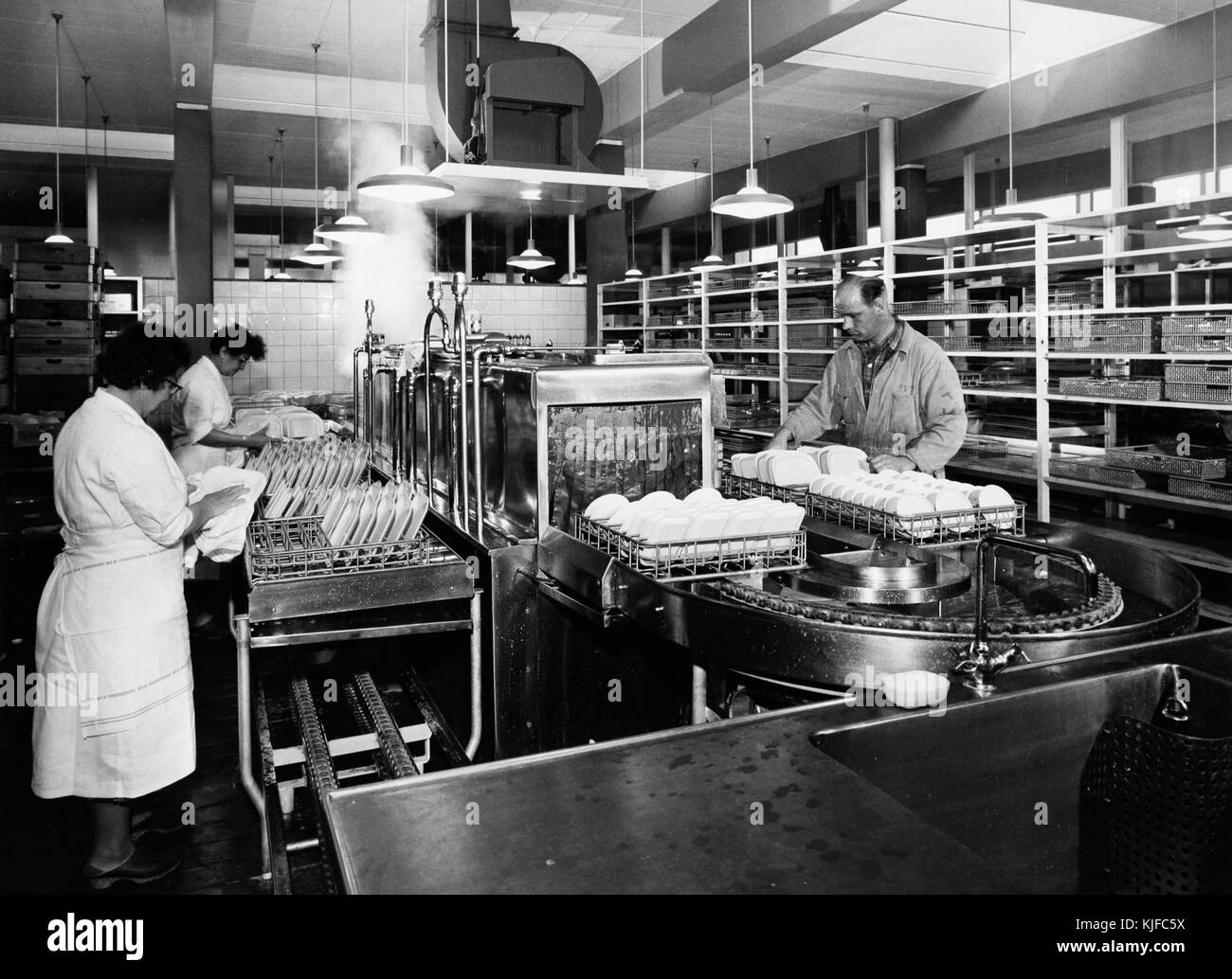 Kastrup Airport CPH, Copenhagen. Flight kitchen 1950s, 1960s (8) Stock Photo