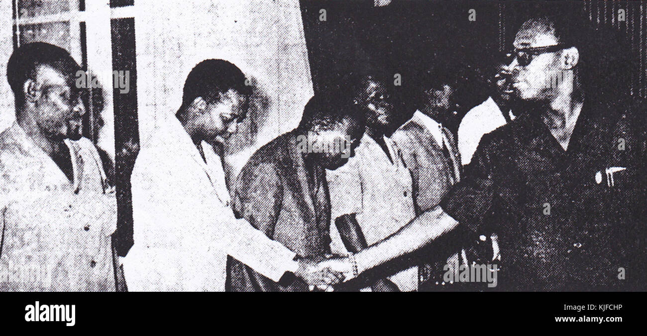 Mobutu and MPR political bureau members Stock Photo