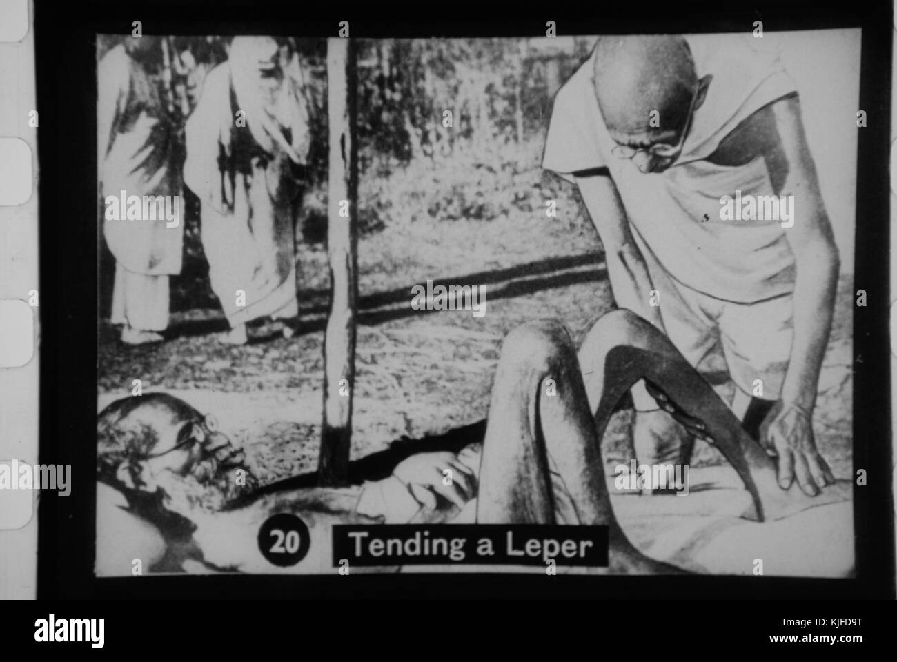 Gandhi tending a leper Stock Photo