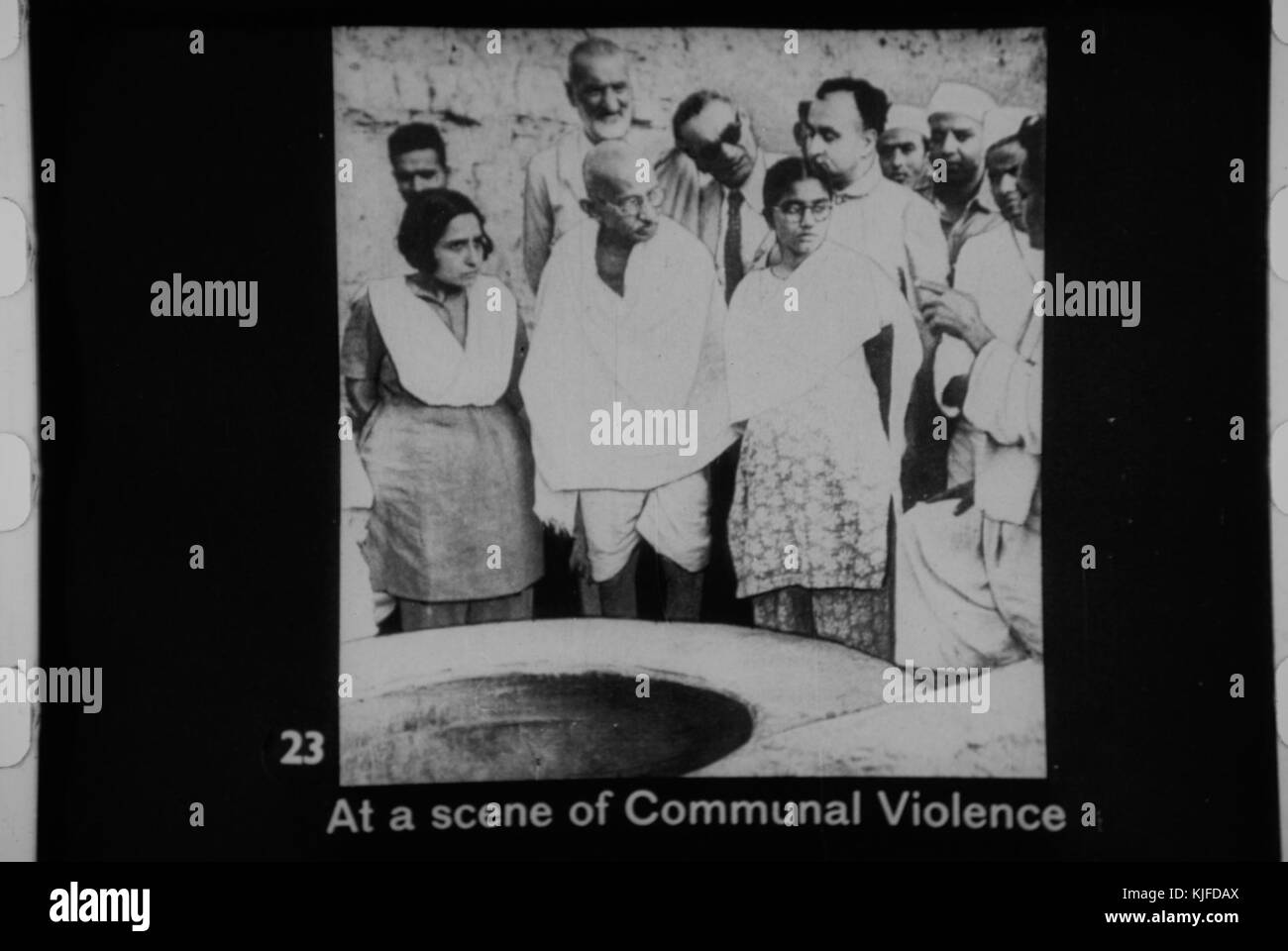 Gandhi at a scene of communal violence Stock Photo - Alamy