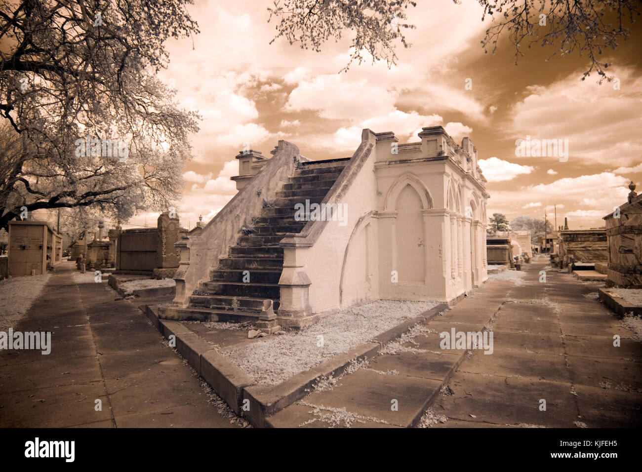 Cities of the Dead New Orleans Masonic Cemetery Highsmith Stock Photo