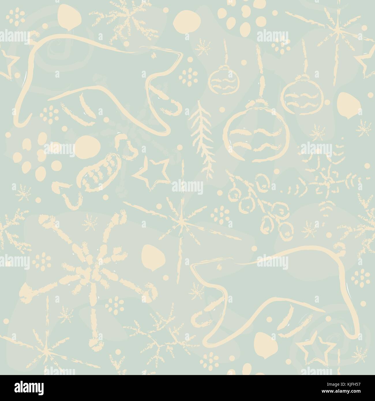 Seamless pattern with doodles on a blue background. Vector illustration ...