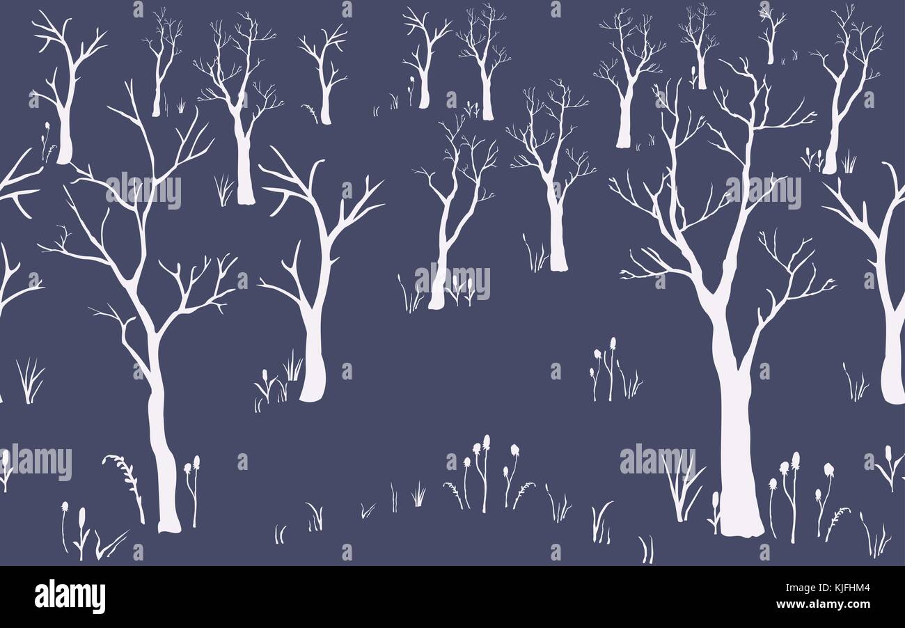 Cute Seamless Pattern with trees. Vector Illustration Stock Vector ...